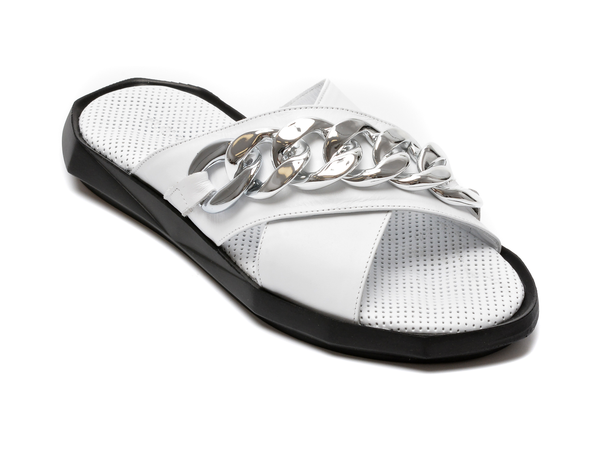 Papuci FLAVIA PASSINI albi, 5089, din piele naturala /femei/papuci INCALTAMINTE