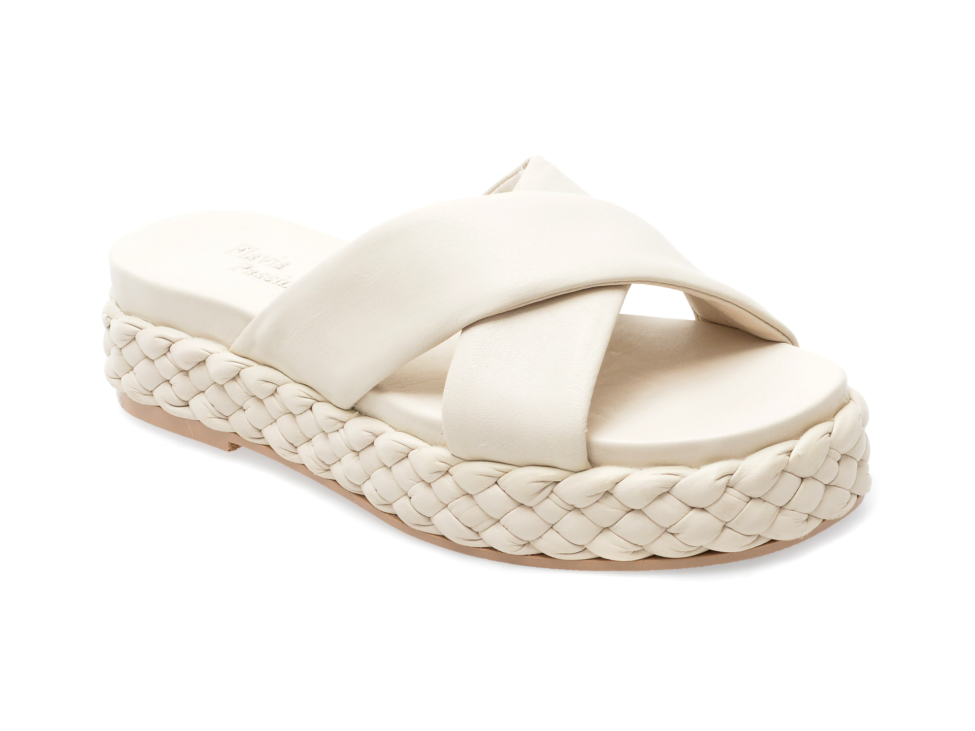 Papuci FLAVIA PASSINI albi, 5363061, din piele naturala