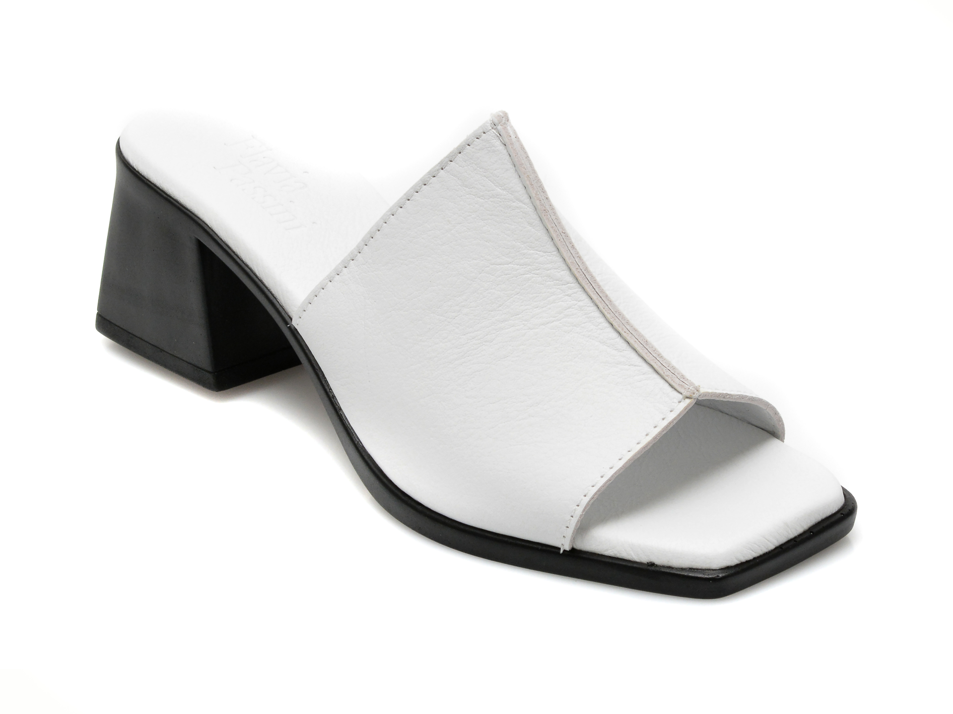 Papuci FLAVIA PASSINI albi, 7007, din piele naturala 2022 ❤️ Pret Super otter.ro imagine noua 2022