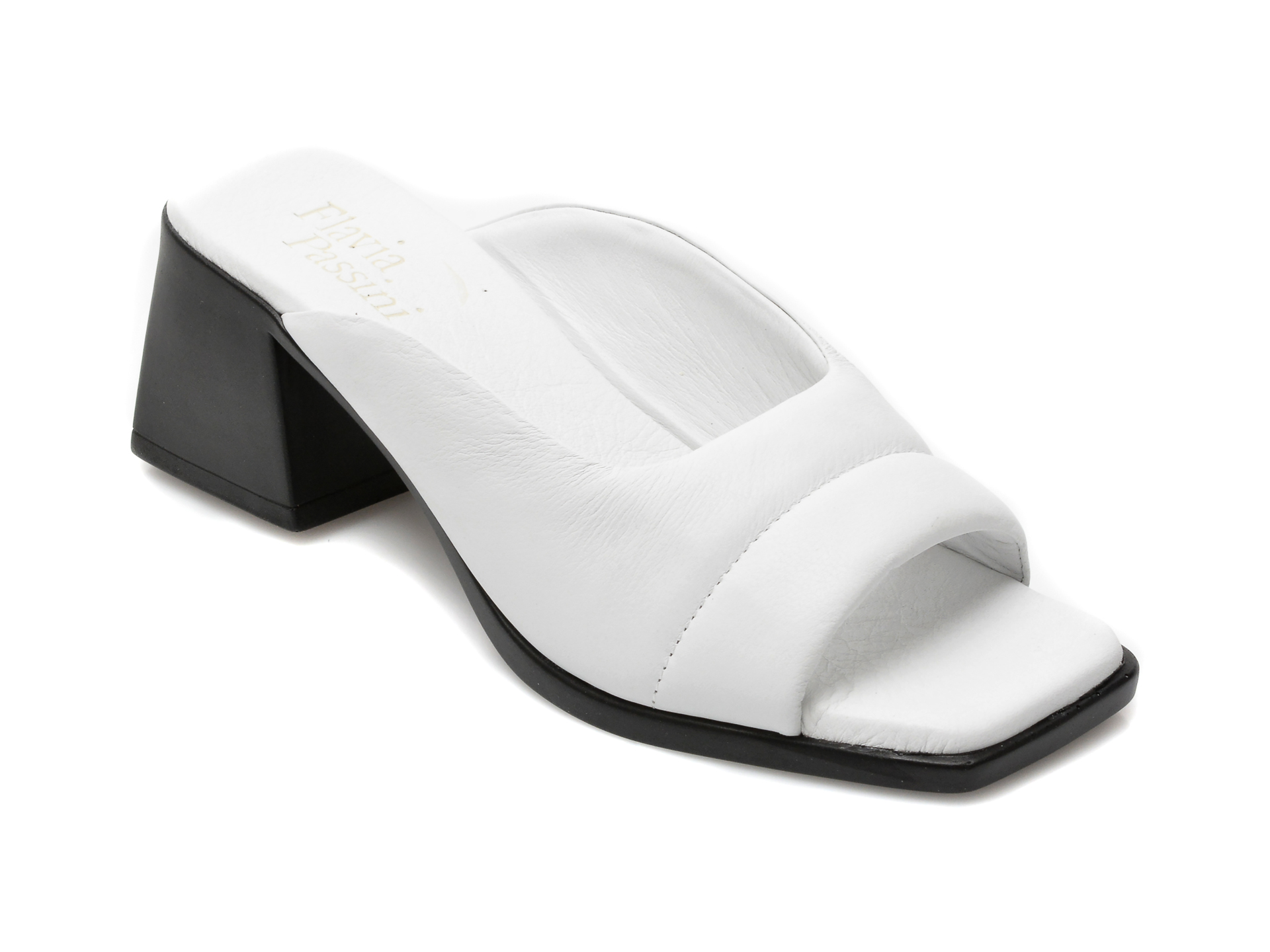 Papuci FLAVIA PASSINI albi, 8054, din piele naturala Flavia Passini