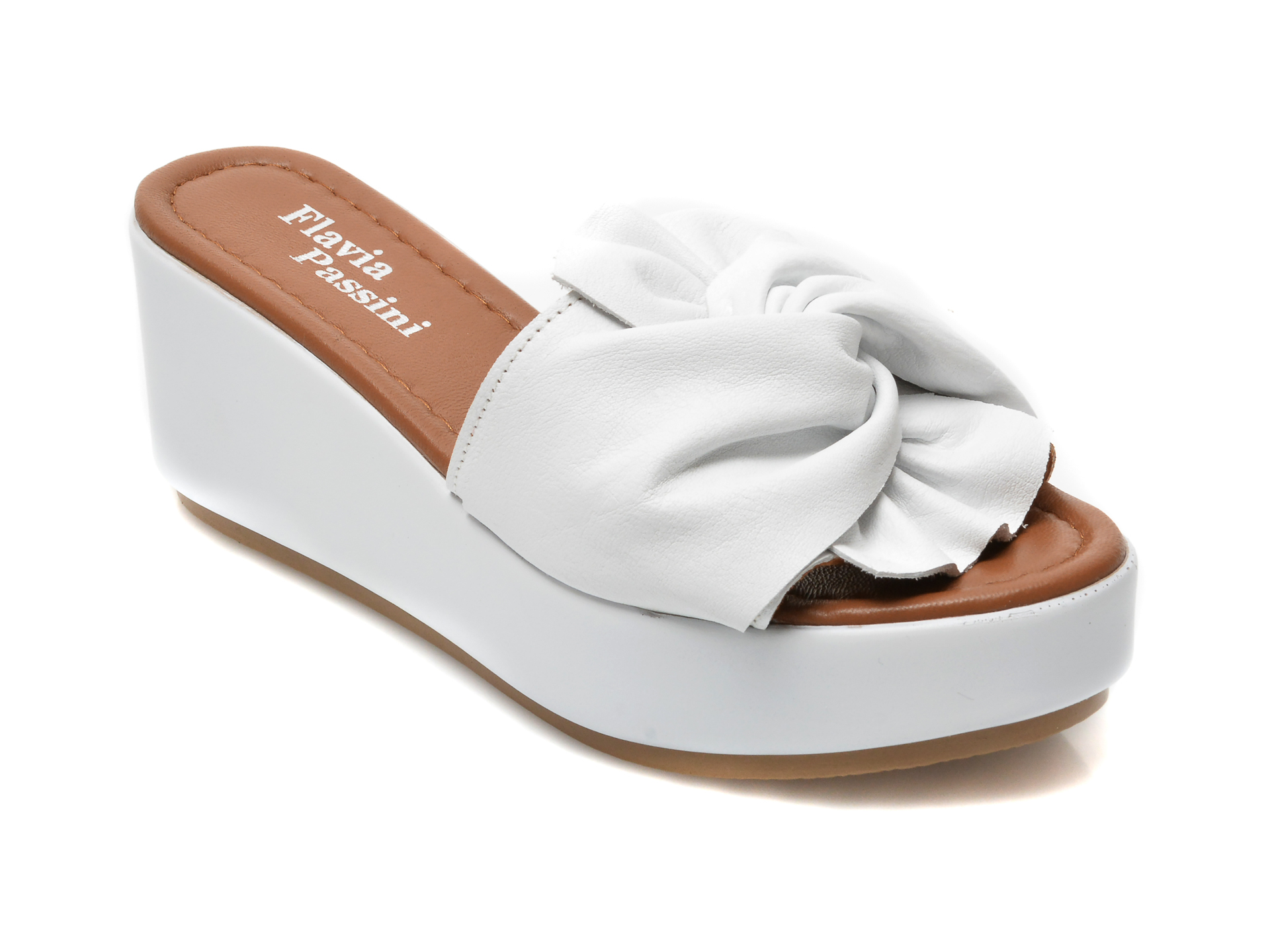 Papuci FLAVIA PASSINI albi, 810, din piele naturala Flavia Passini