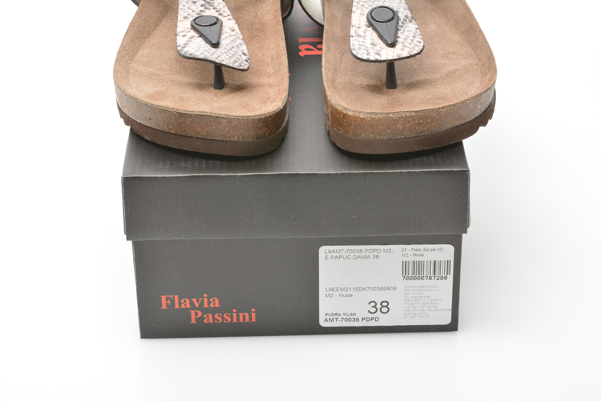 Papuci FLAVIA PASSINI gri, 70038, din piele naturala Flavia Passini