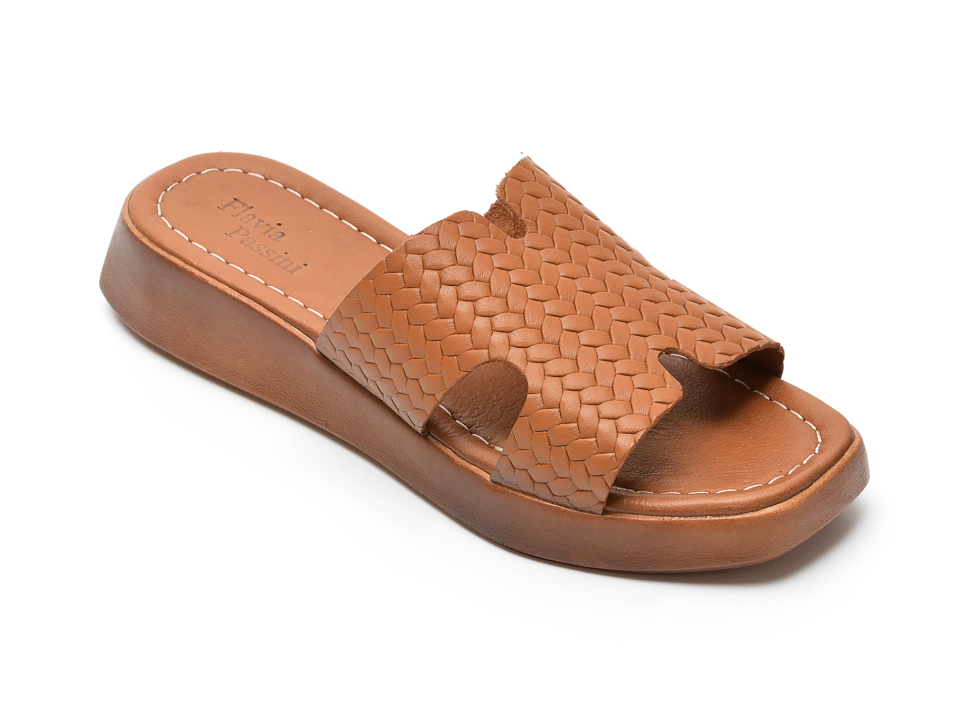 Papuci FLAVIA PASSINI maro, 298, din piele naturala imagine reduceri black friday 2021 /femei/papuci
