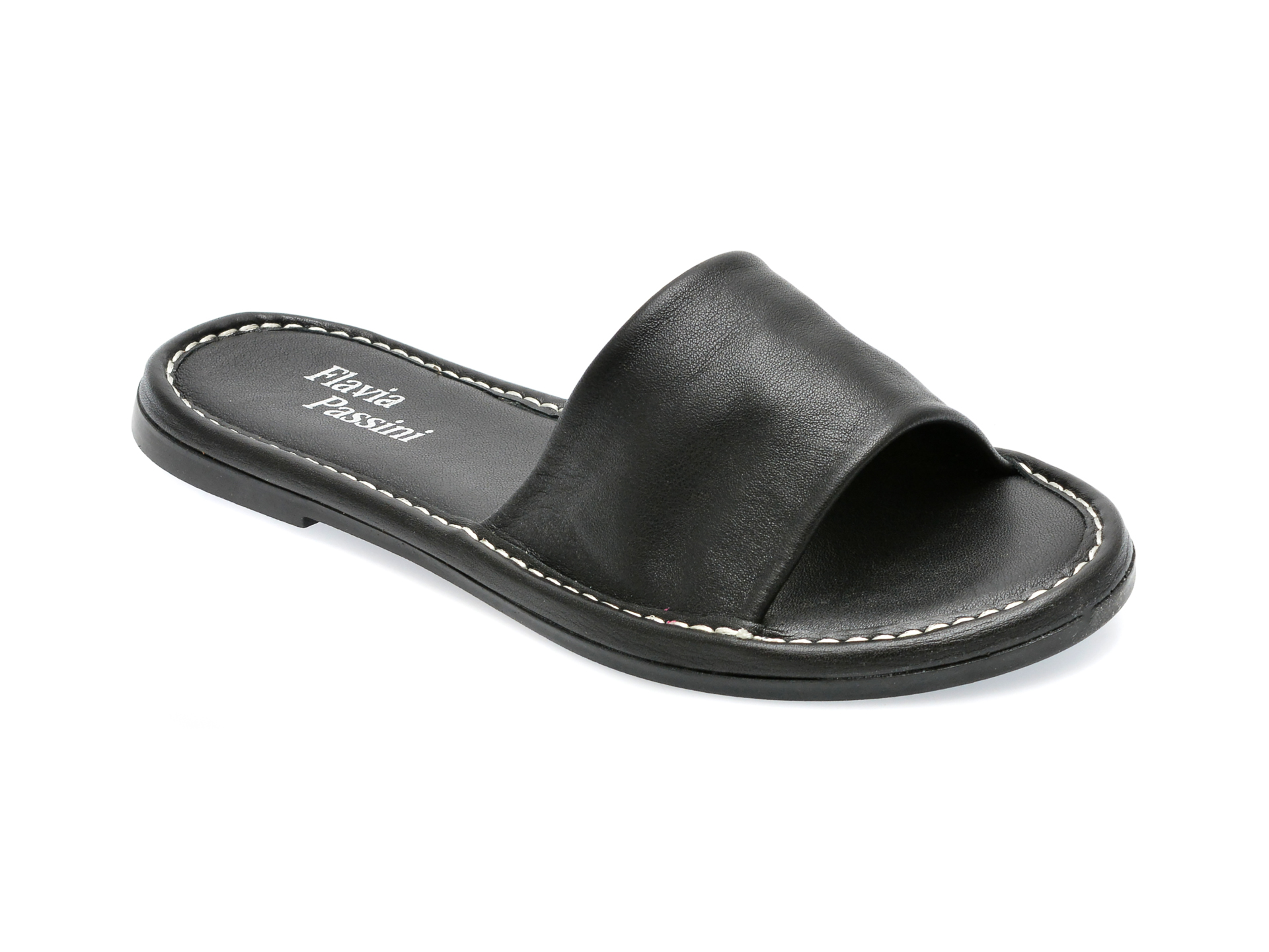 Papuci FLAVIA PASSINI negri, 232305, din piele naturala