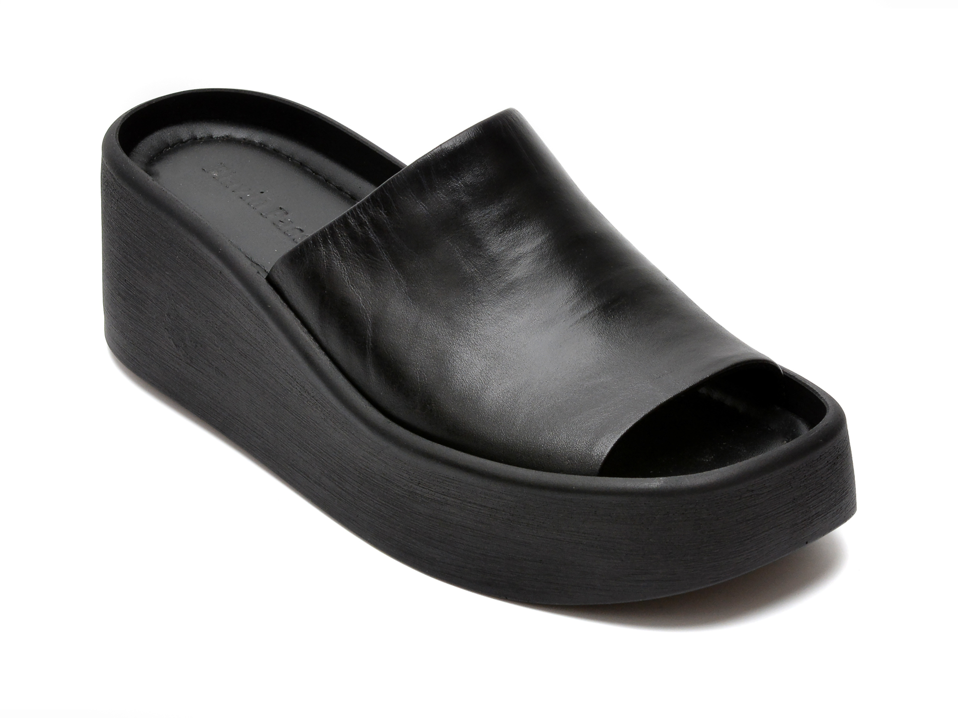 Papuci FLAVIA PASSINI negri, 3870393, din piele naturala imagine reduceri black friday 2021 /femei/papuci