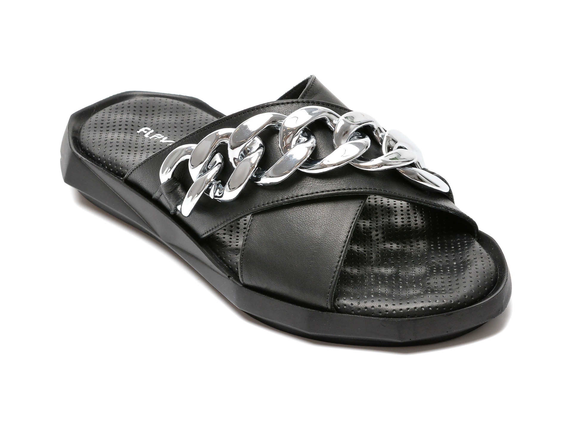 Papuci FLAVIA PASSINI negri, 5089, din piele naturala /femei/papuci INCALTAMINTE