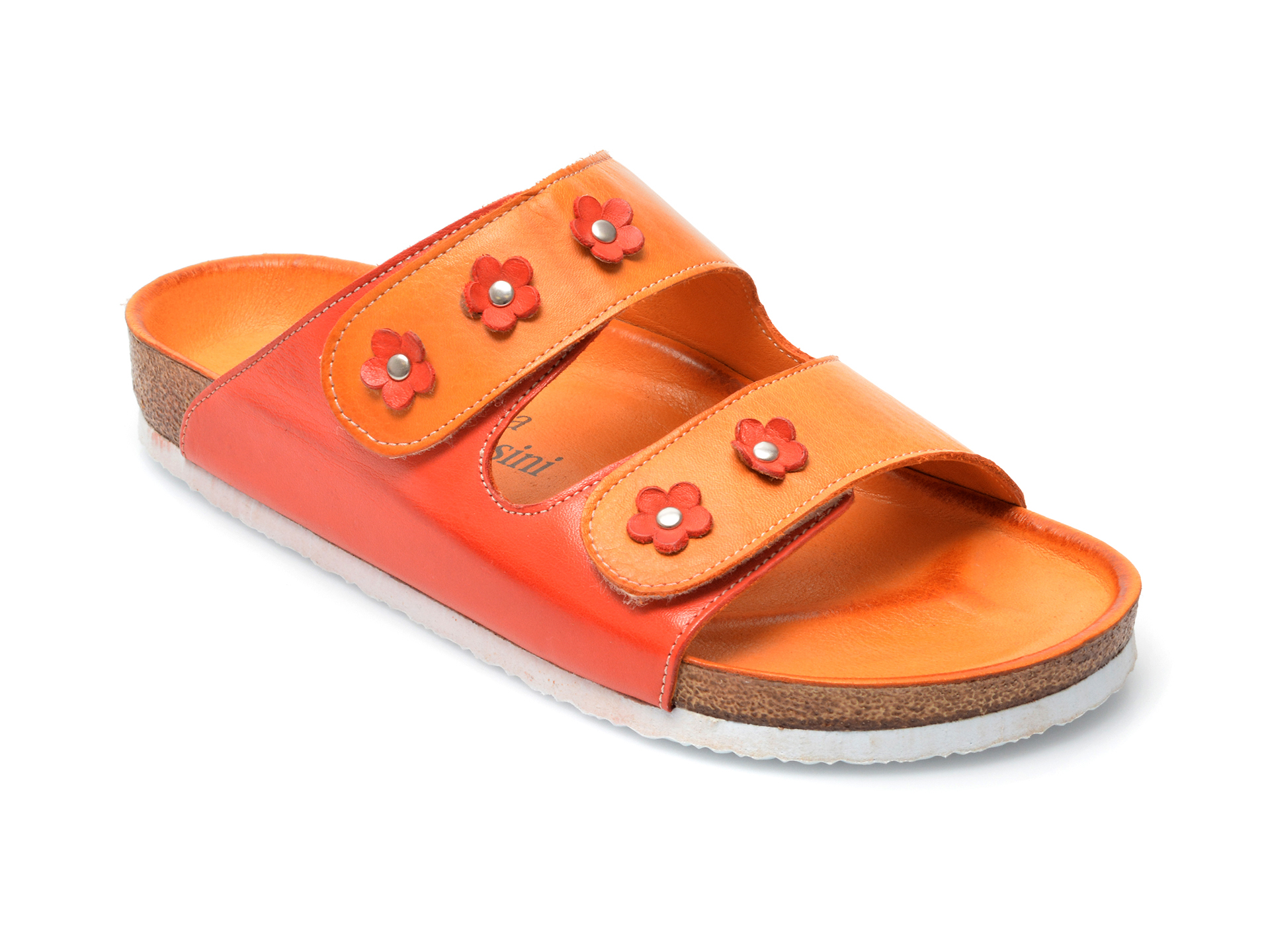 Papuci FLAVIA PASSINI portocalii, 2117, din piele naturala imagine Black Friday 2021
