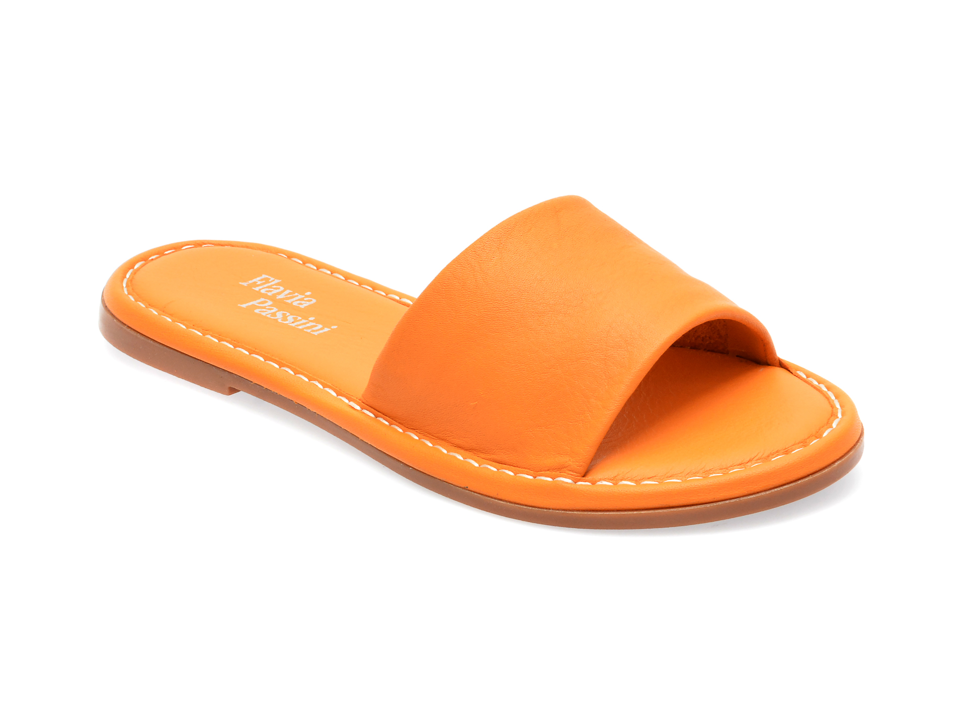 Papuci FLAVIA PASSINI portocalii, 232305, din piele naturala