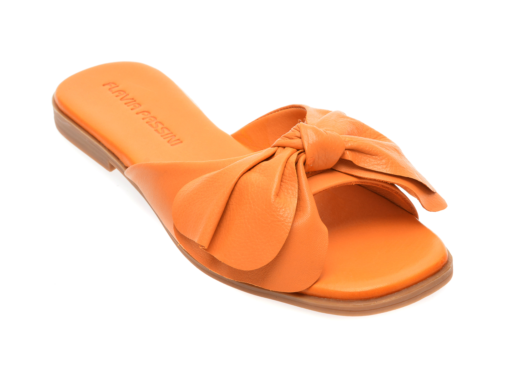 Papuci FLAVIA PASSINI portocalii, 3022612, din piele naturala Flavia Passini