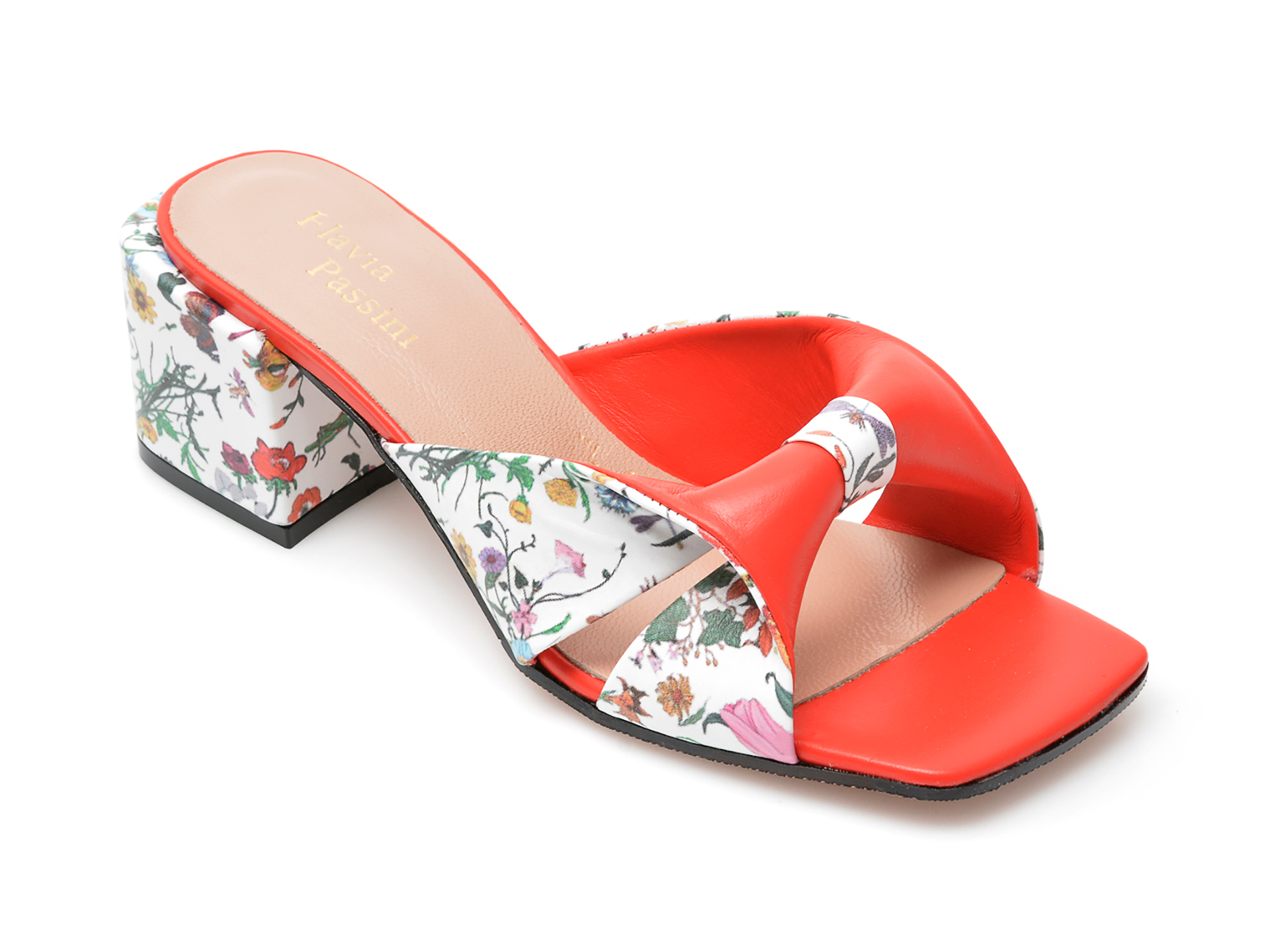 Papuci FLAVIA PASSINI rosii, 1102, din piele naturala /femei/papuci