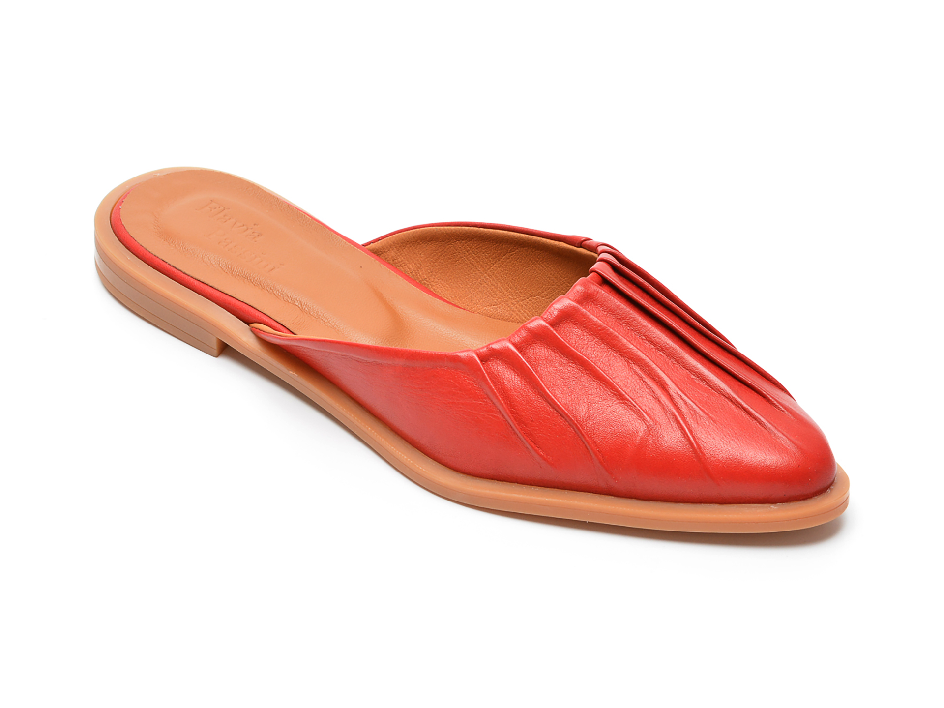 Papuci FLAVIA PASSINI rosii, 22170, din piele naturala imagine reduceri black friday 2021 /femei/papuci