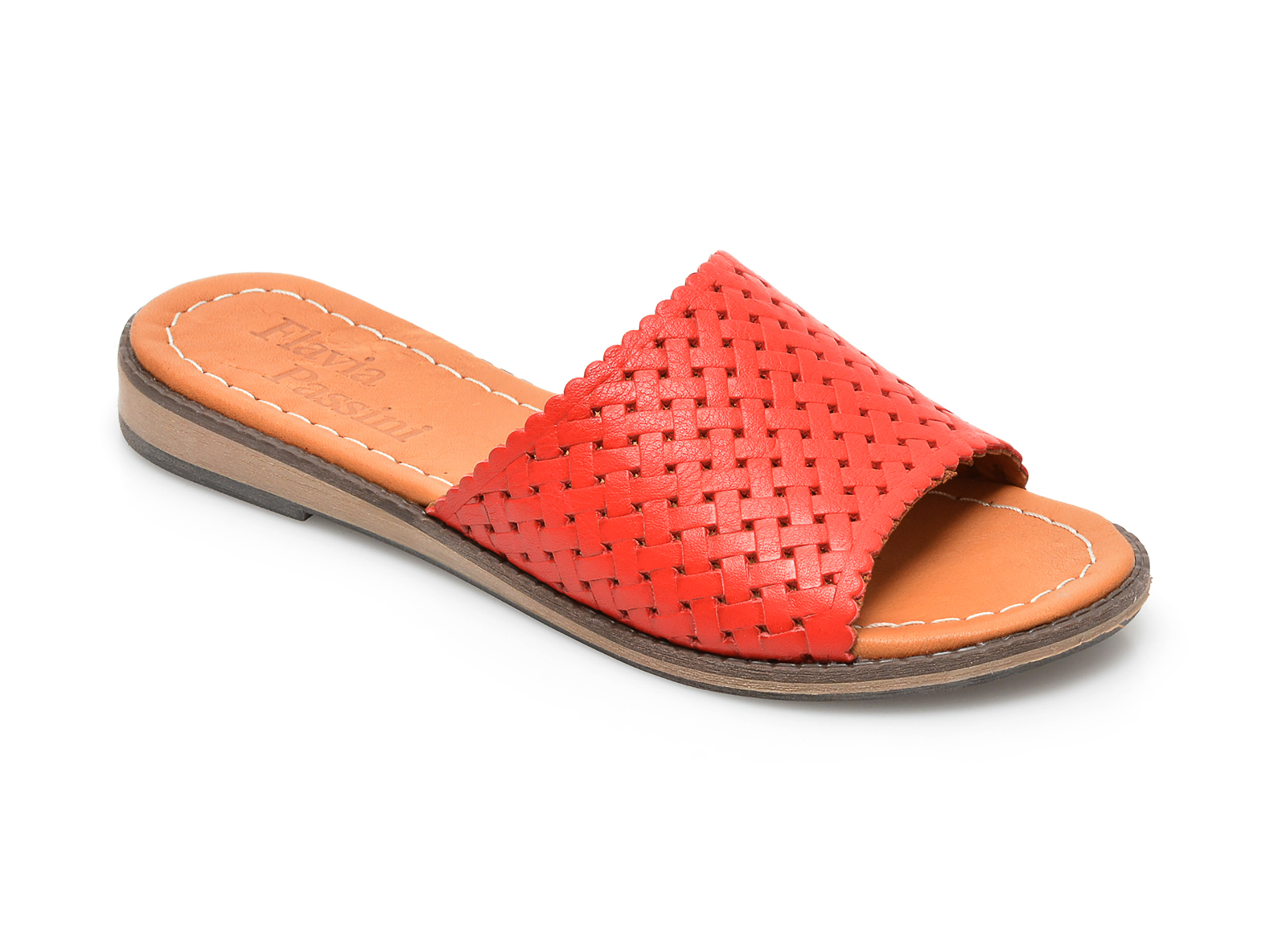 Papuci FLAVIA PASSINI rosii, 22201, din piele naturala 2022 ❤️ Pret Super otter.ro imagine noua 2022