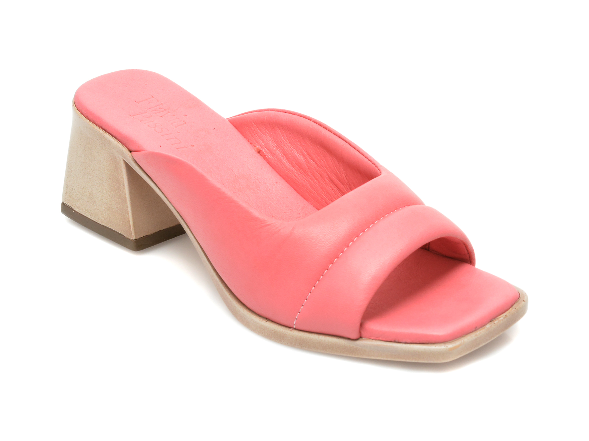 Papuci FLAVIA PASSINI roz, 8054, din piele naturala /femei/papuci