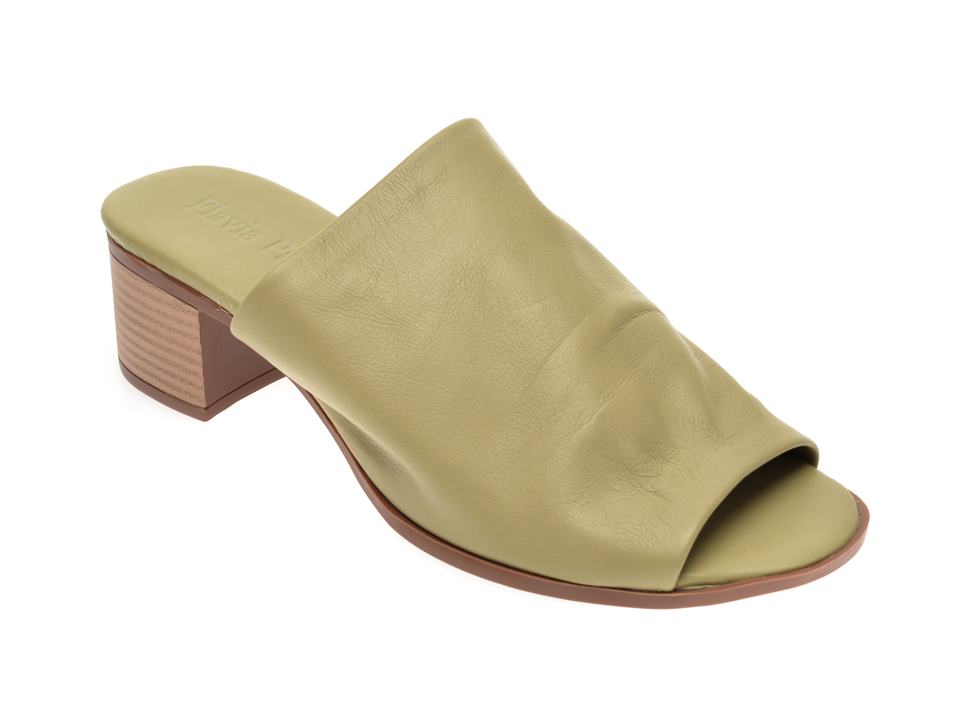 Papuci FLAVIA PASSINI verzi, 426700, din piele naturala