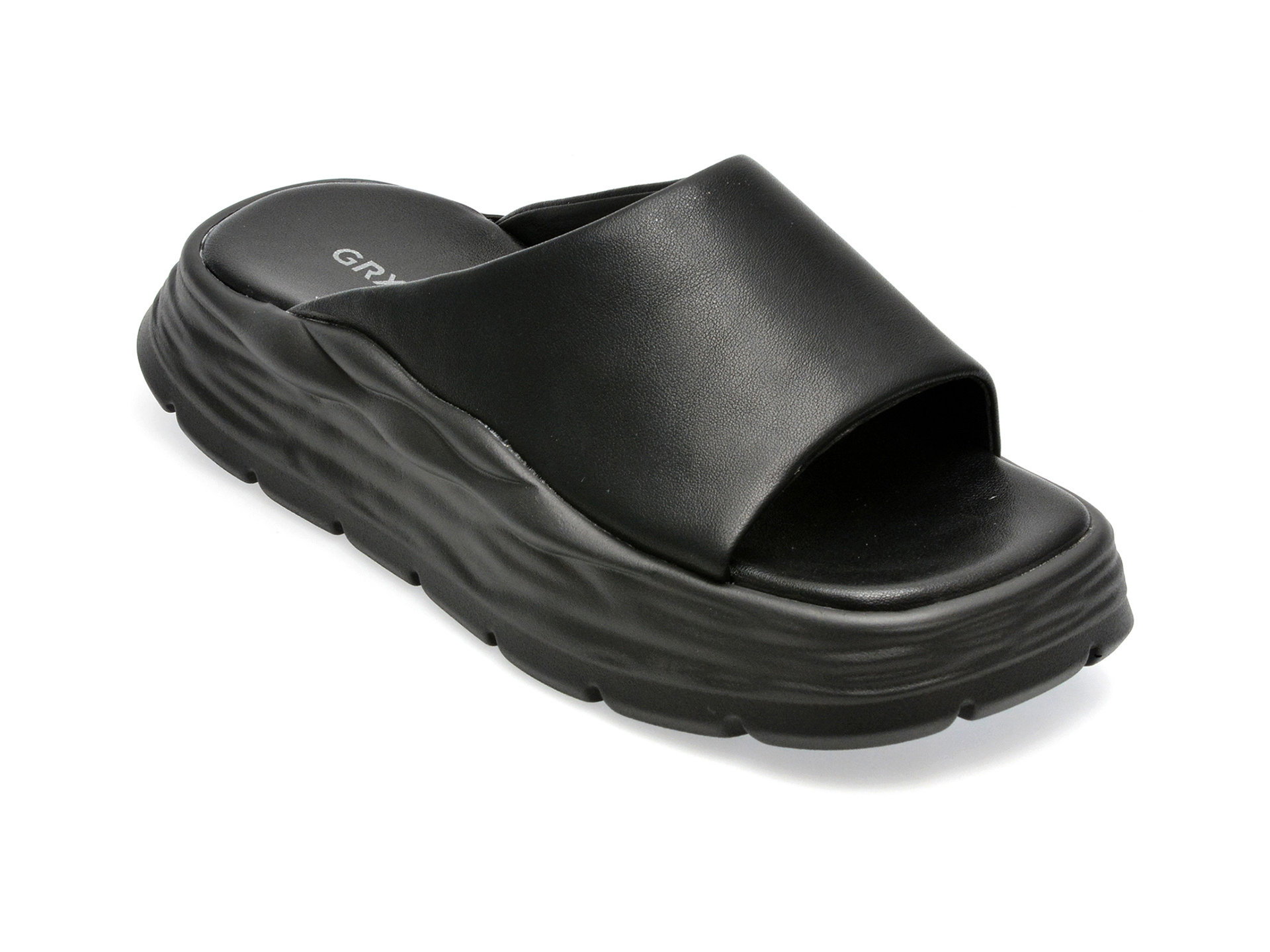 Papuci GRYXX negri, C1629, din piele naturala Gryxx