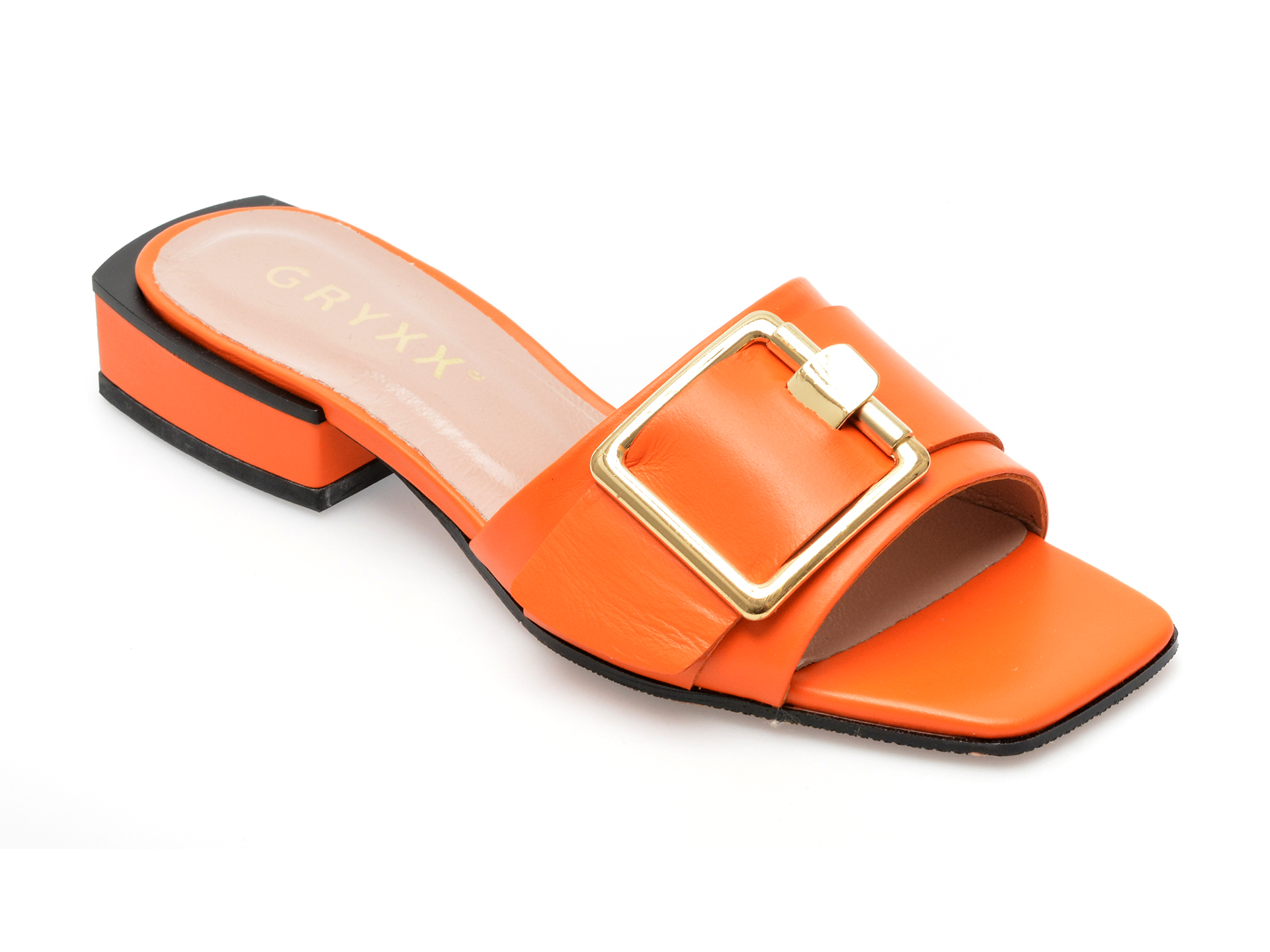Papuci GRYXX portocalii, 924, din piele naturala femei 2023-03-21