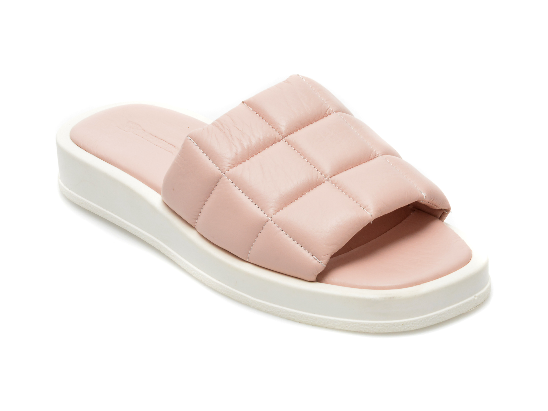 Papuci GUERO roz, 5005, din piele naturala /femei/papuci imagine noua
