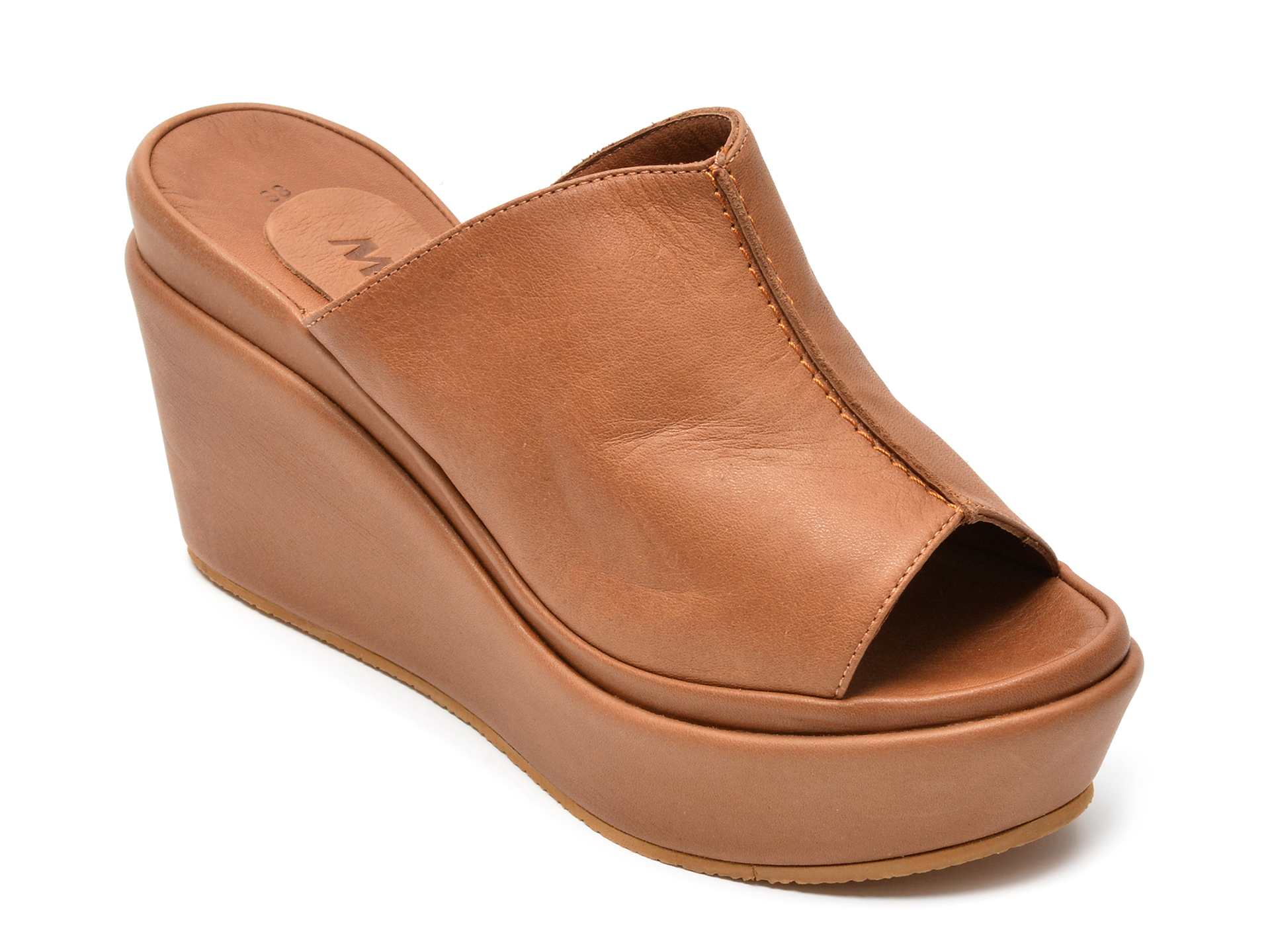 Papuci MAGRIT maro, 390, din piele naturala /femei/papuci imagine noua