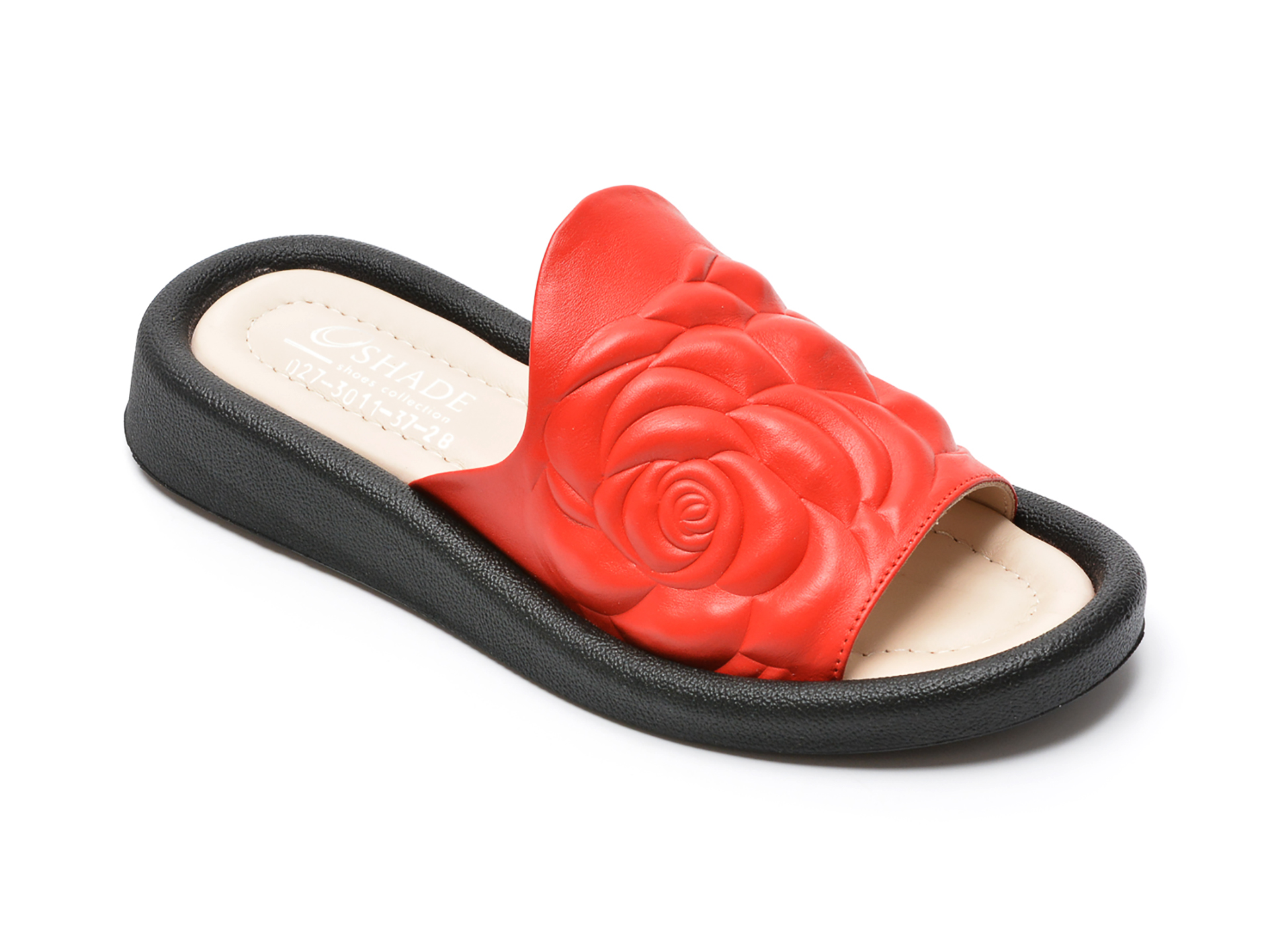 Papuci OSHADE rosii, 273011, din piele naturala OSHADE