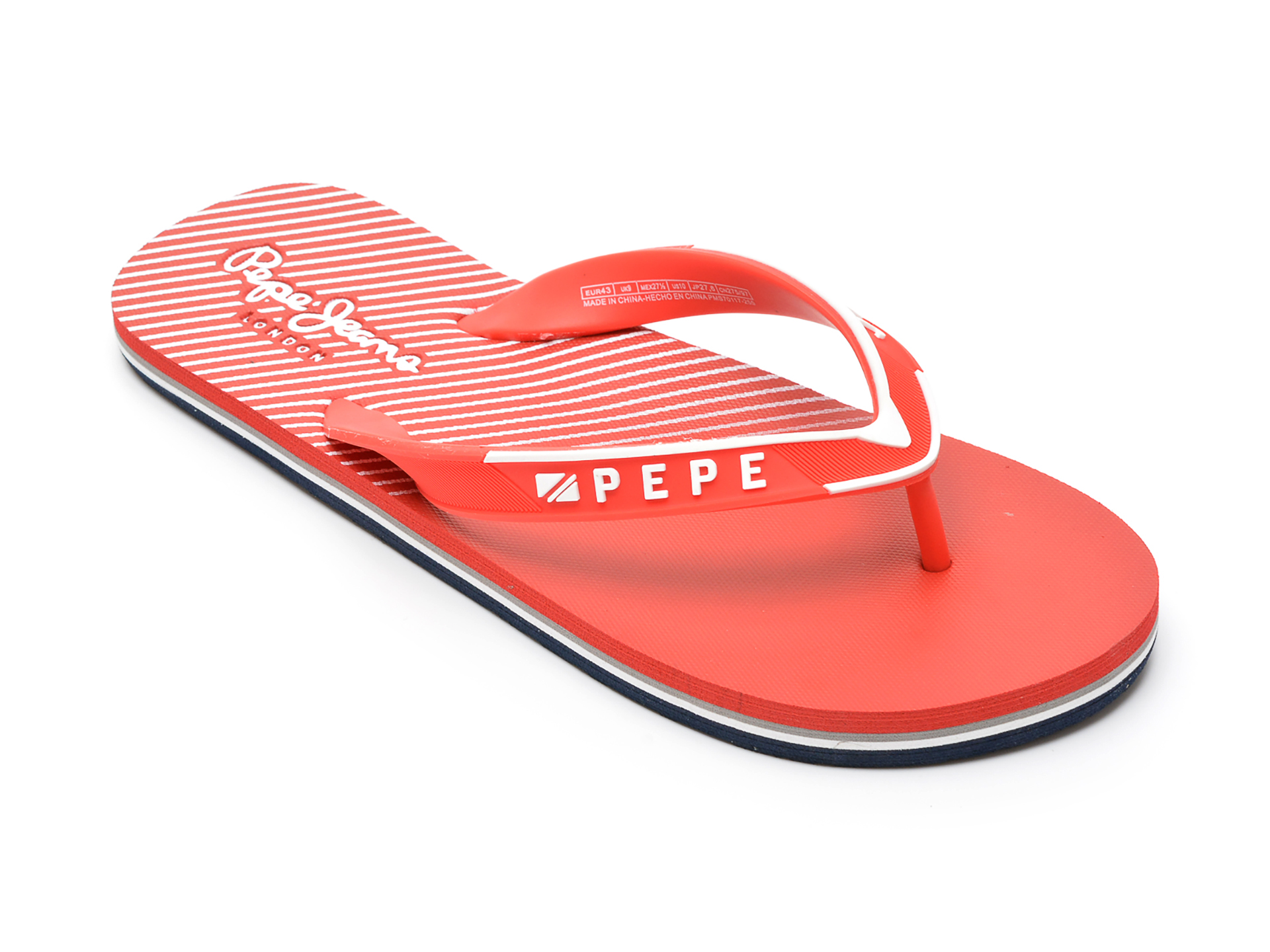 Papuci PEPE JEANS rosii, MS70117, din pvc 2022 ❤️ Pret Super otter.ro imagine noua 2022