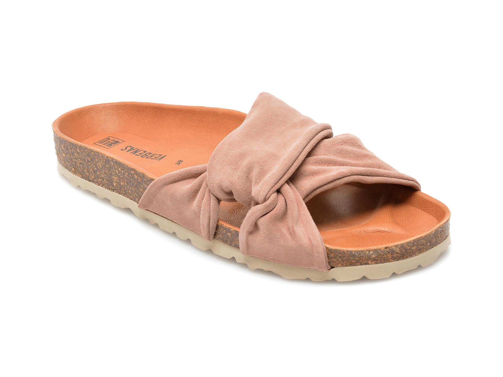 Papuci VERBENAS roz, ROMA, din piele intoarsa /femei/papuci imagine noua