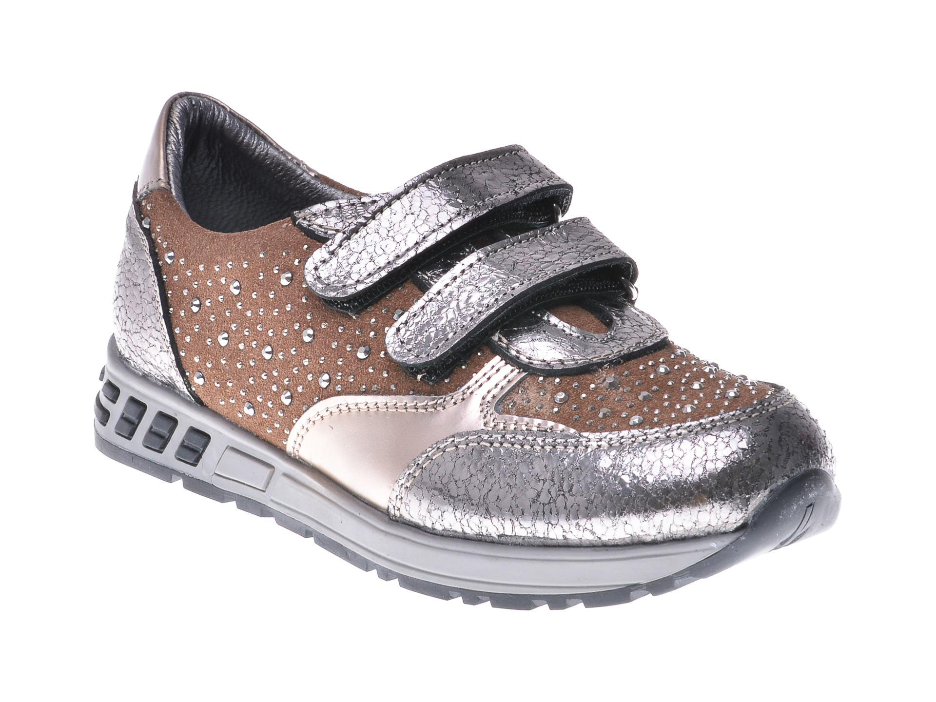 Pantofi pentru copii SELECTIONS KIDS argintii, P2861, din piele naturala