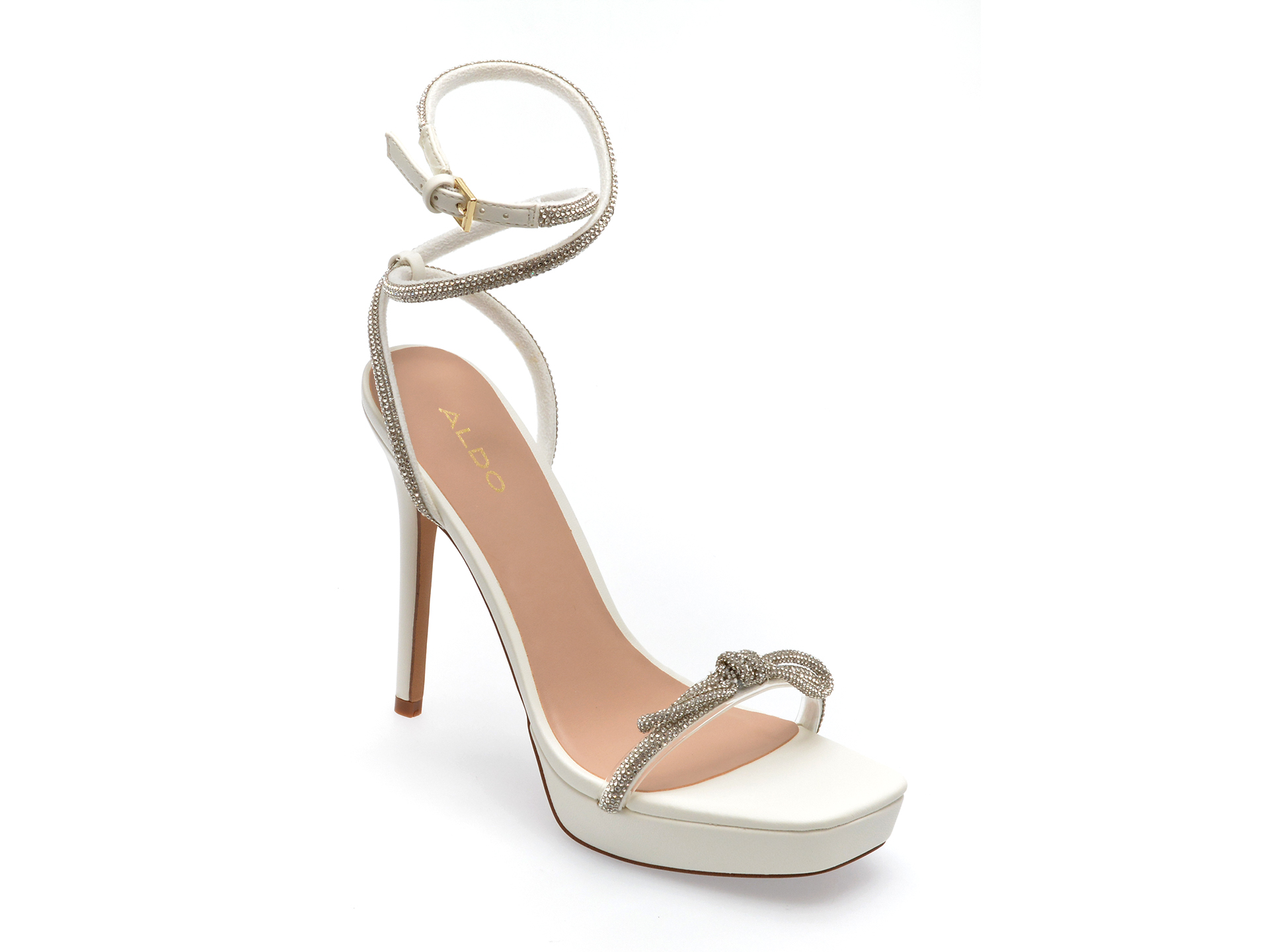 Sandale ALDO albe, DOMENICA100, din material textil /femei/sandale imagine super redus 2022