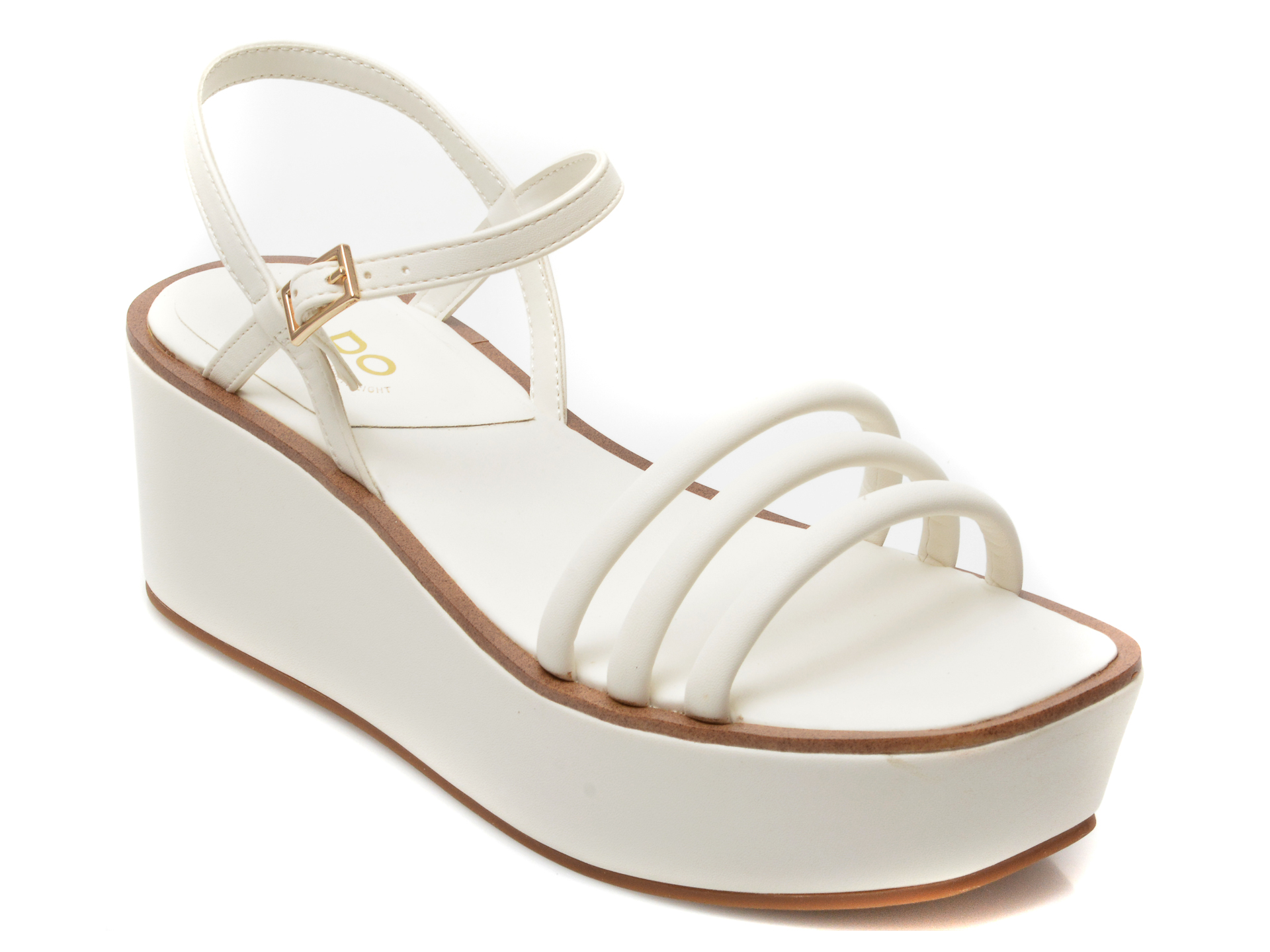 Sandale ALDO albe, ENAMESSI100, din piele ecologica /femei/sandale