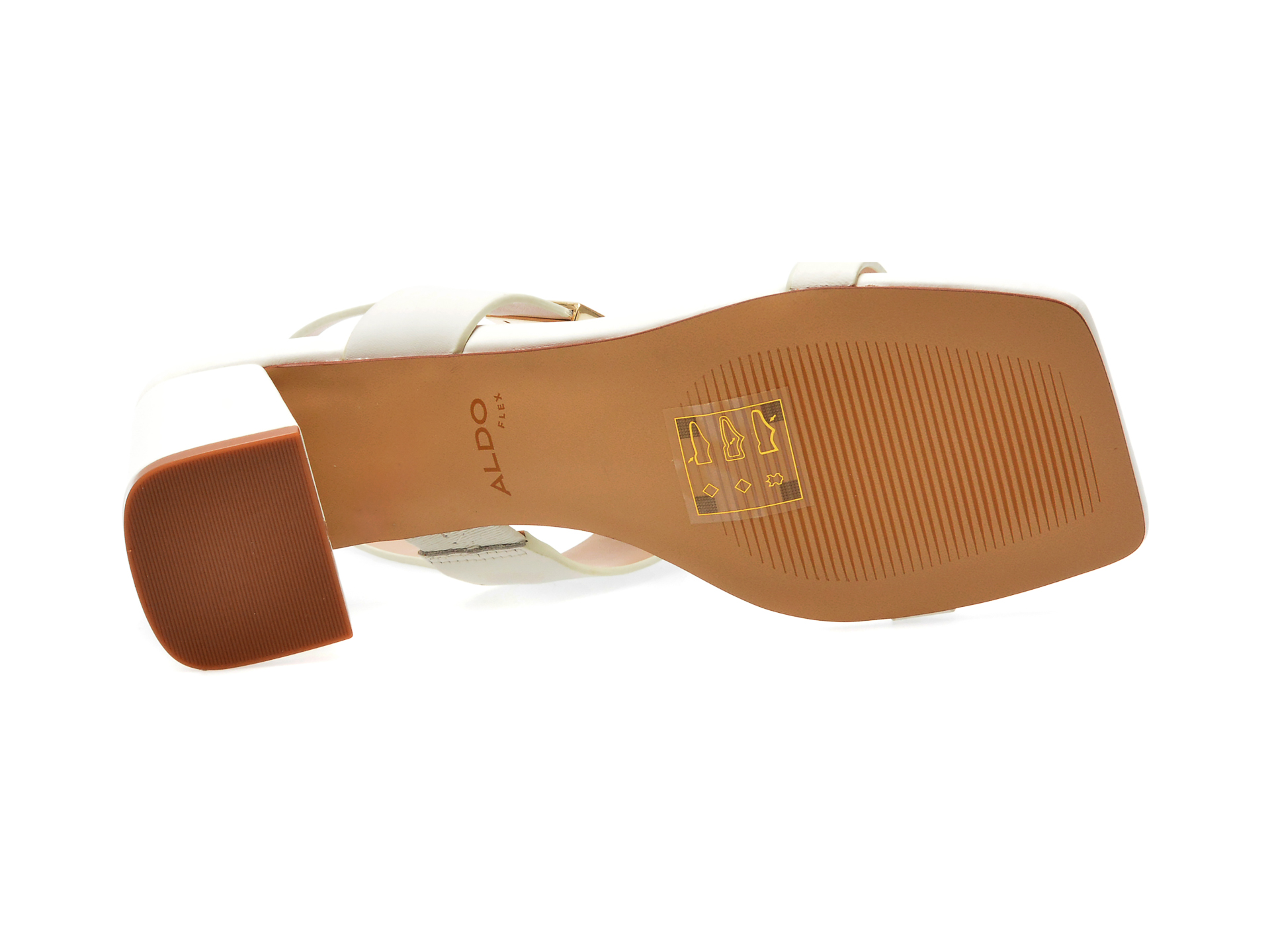 Sandale ALDO albe, FIDLES100, din piele naturala