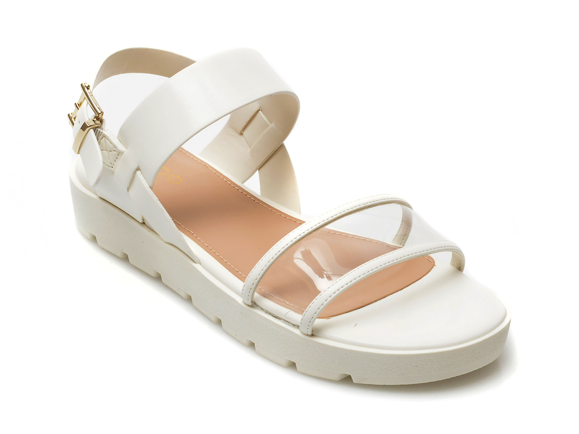 Sandale ALDO albe, HAILEY100, din piele ecologica
