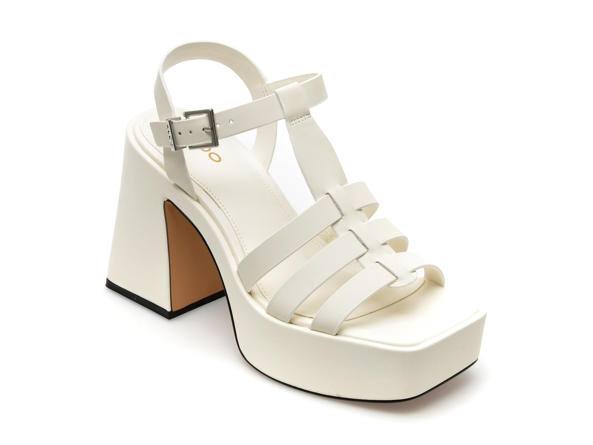 Sandale ALDO albe, JENI100, din piele naturala