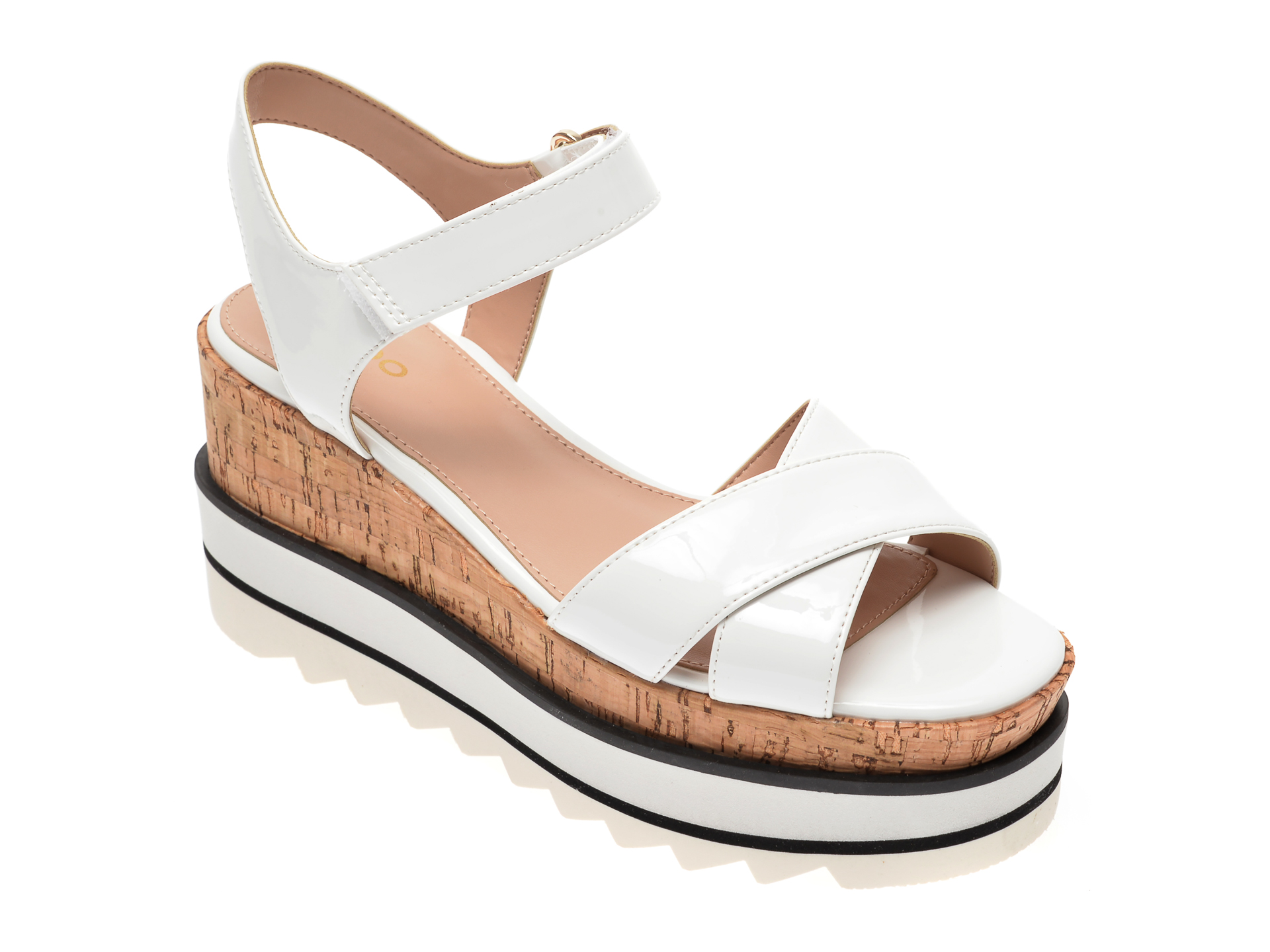 Sandale ALDO albe, Sassy100, din piele ecologica