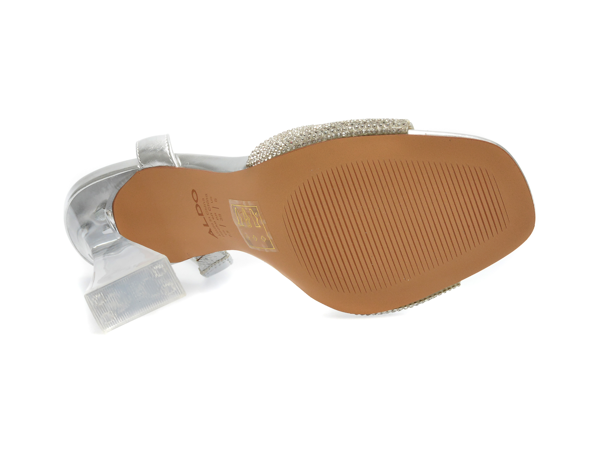 Sandale ALDO argintii, GIENNA040, din piele ecologica