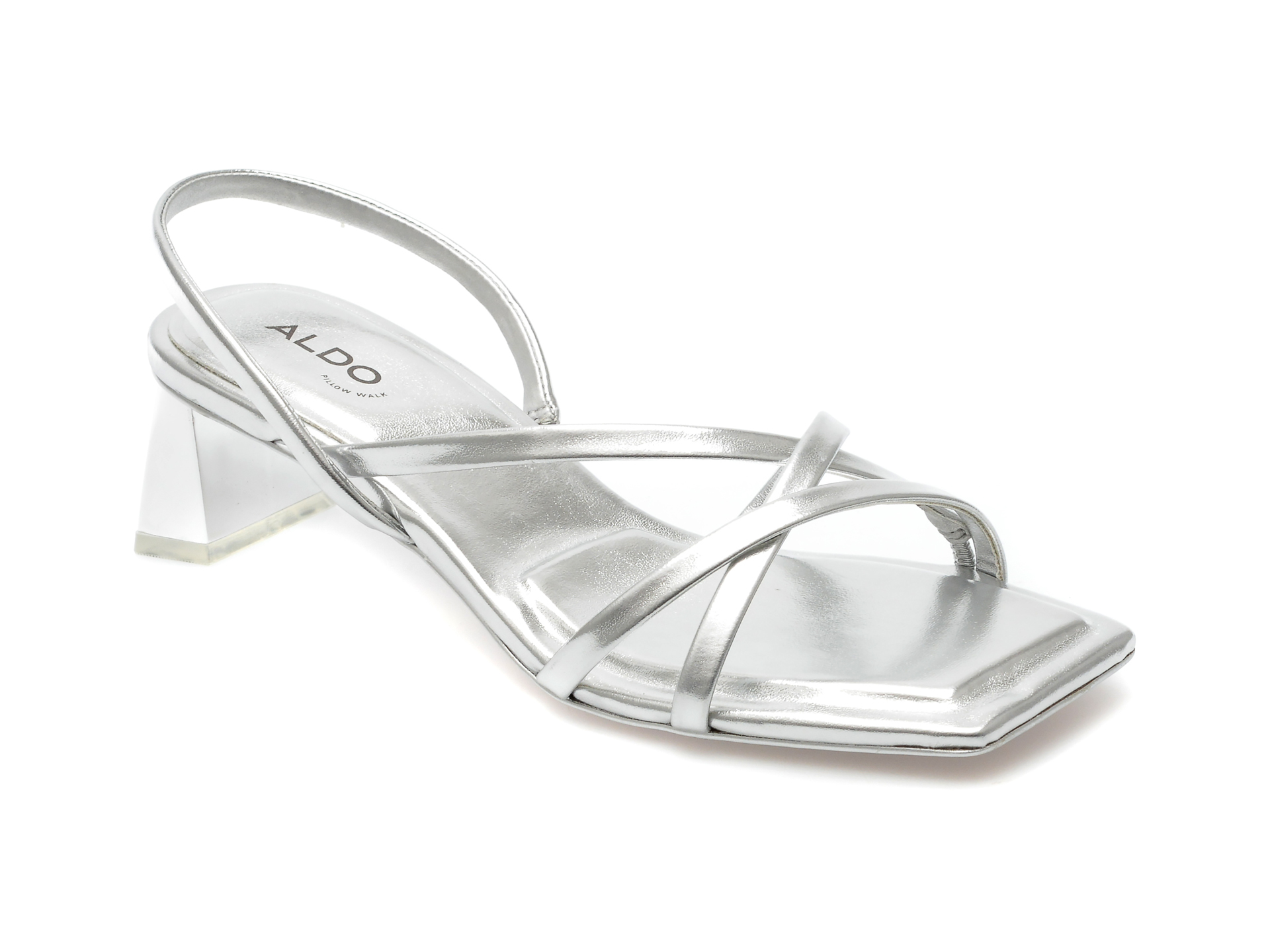 Sandale ALDO argintii, MINIMA040, din piele ecologica