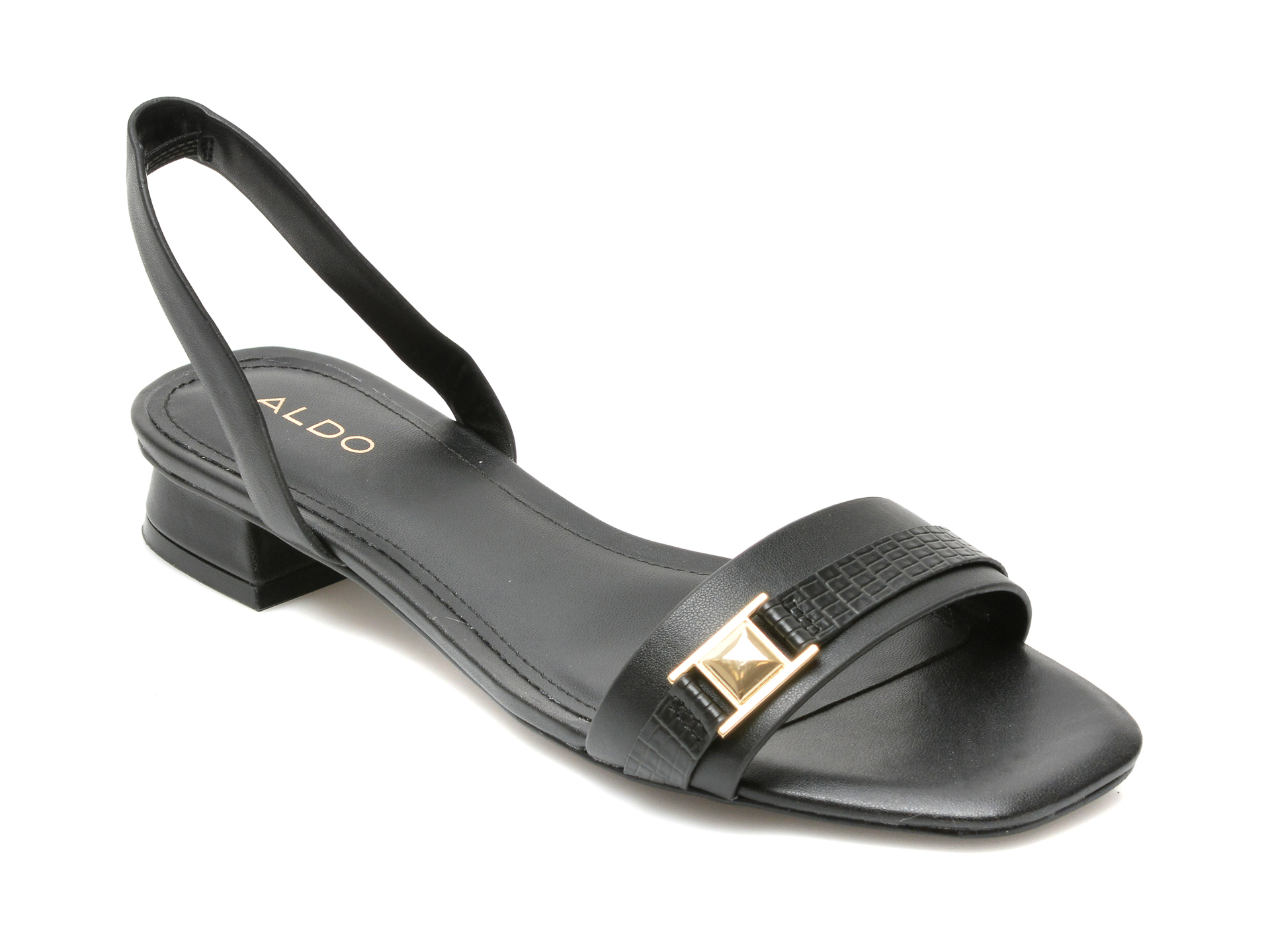 Sandale ALDO negre, CRESCENTA001, din piele ecologica Aldo