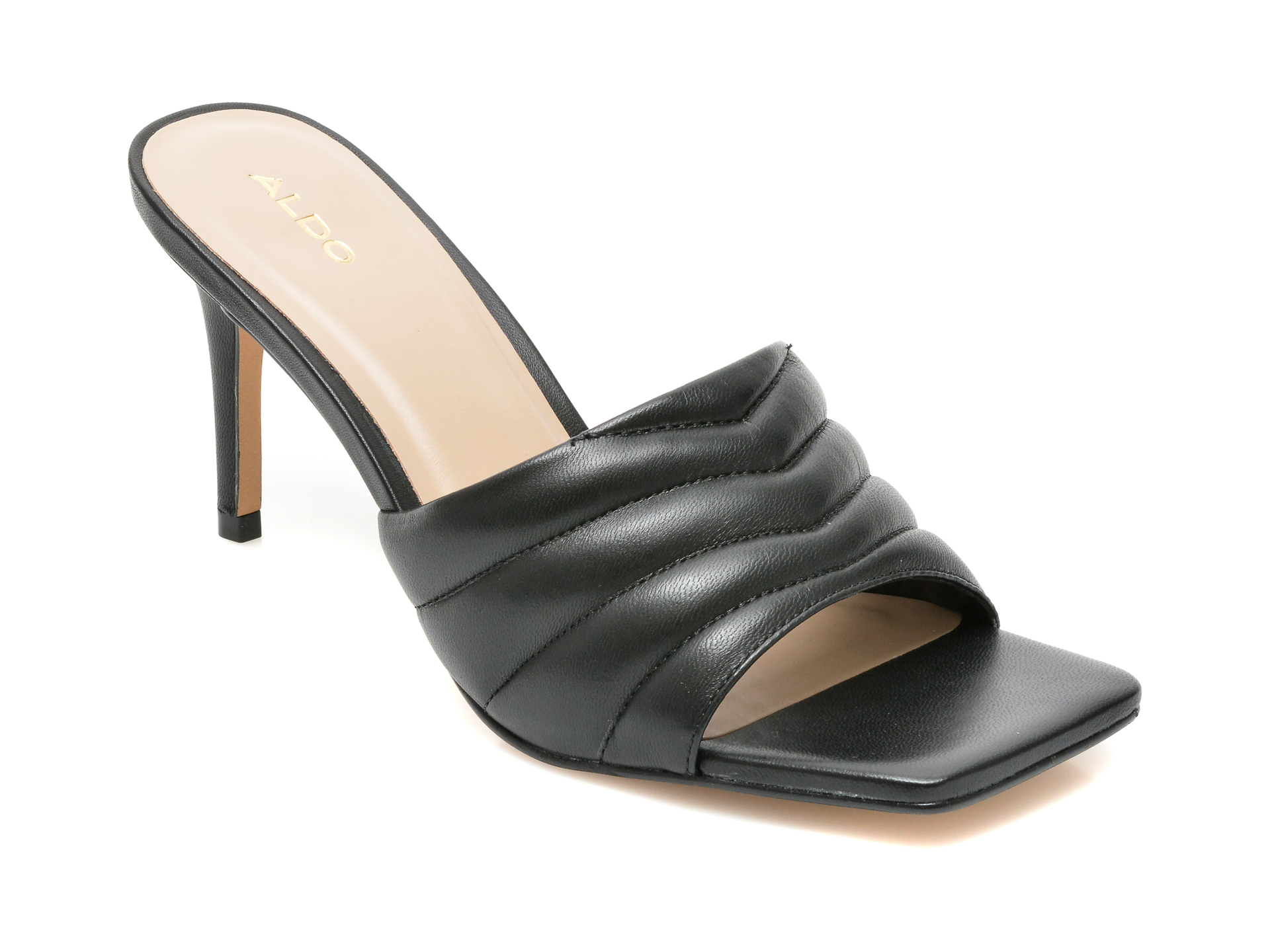 Sandale ALDO negre, DANIELLITA001, din piele naturala Aldo imagine noua