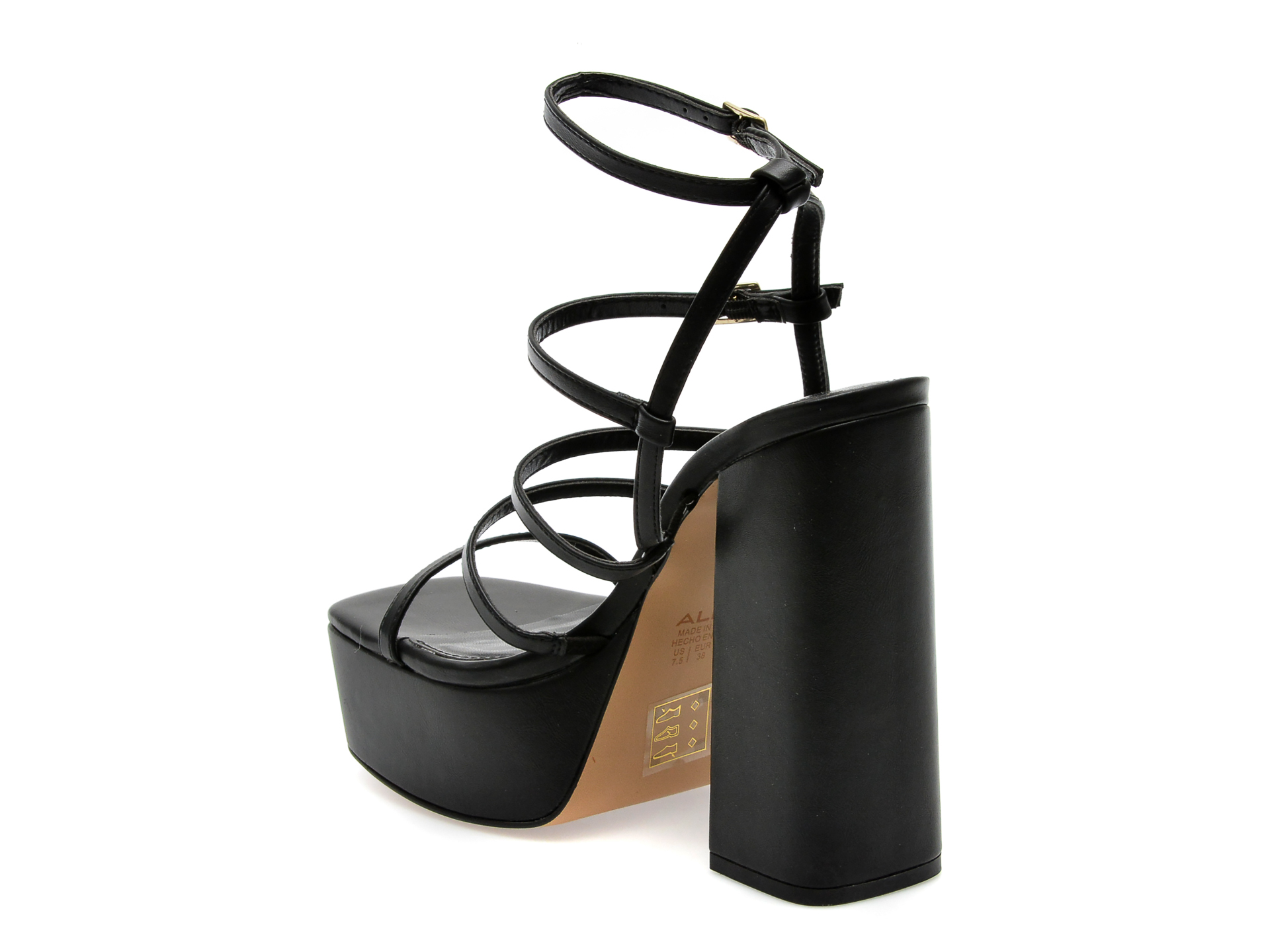 Sandale ALDO negre, DARLING001, din piele ecologica /femei/sandale imagine noua