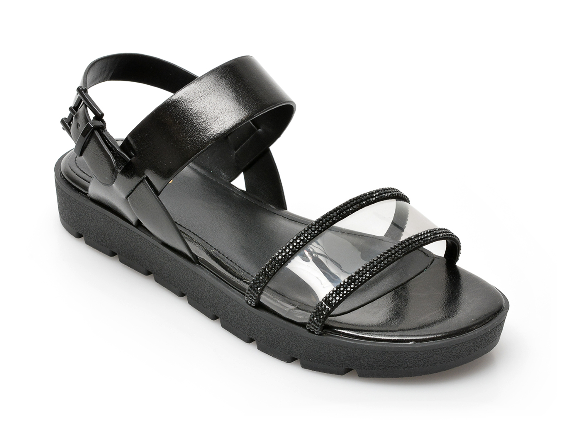Sandale ALDO negre, HAILEY001, din piele ecologica