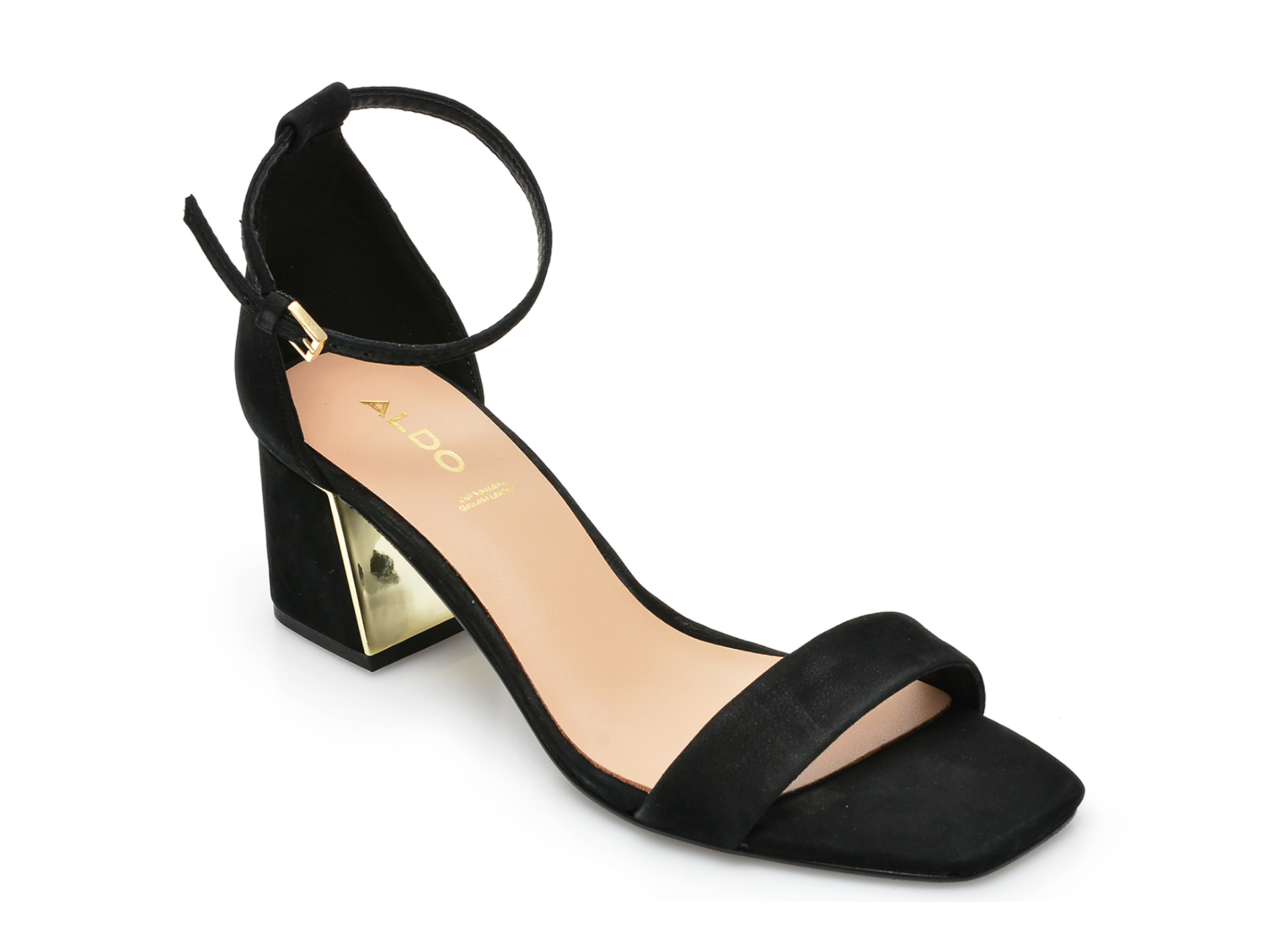 Sandale ALDO negre, KEDEAVIEL001, din nabuc /femei/sandale