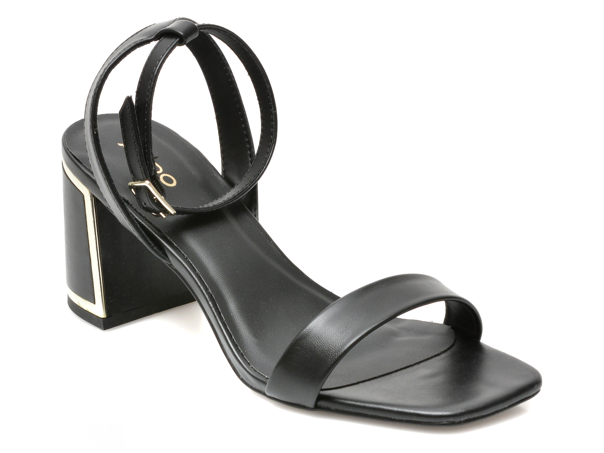 Sandale ALDO negre, LOTHERRAM001, din piele ecologica Aldo