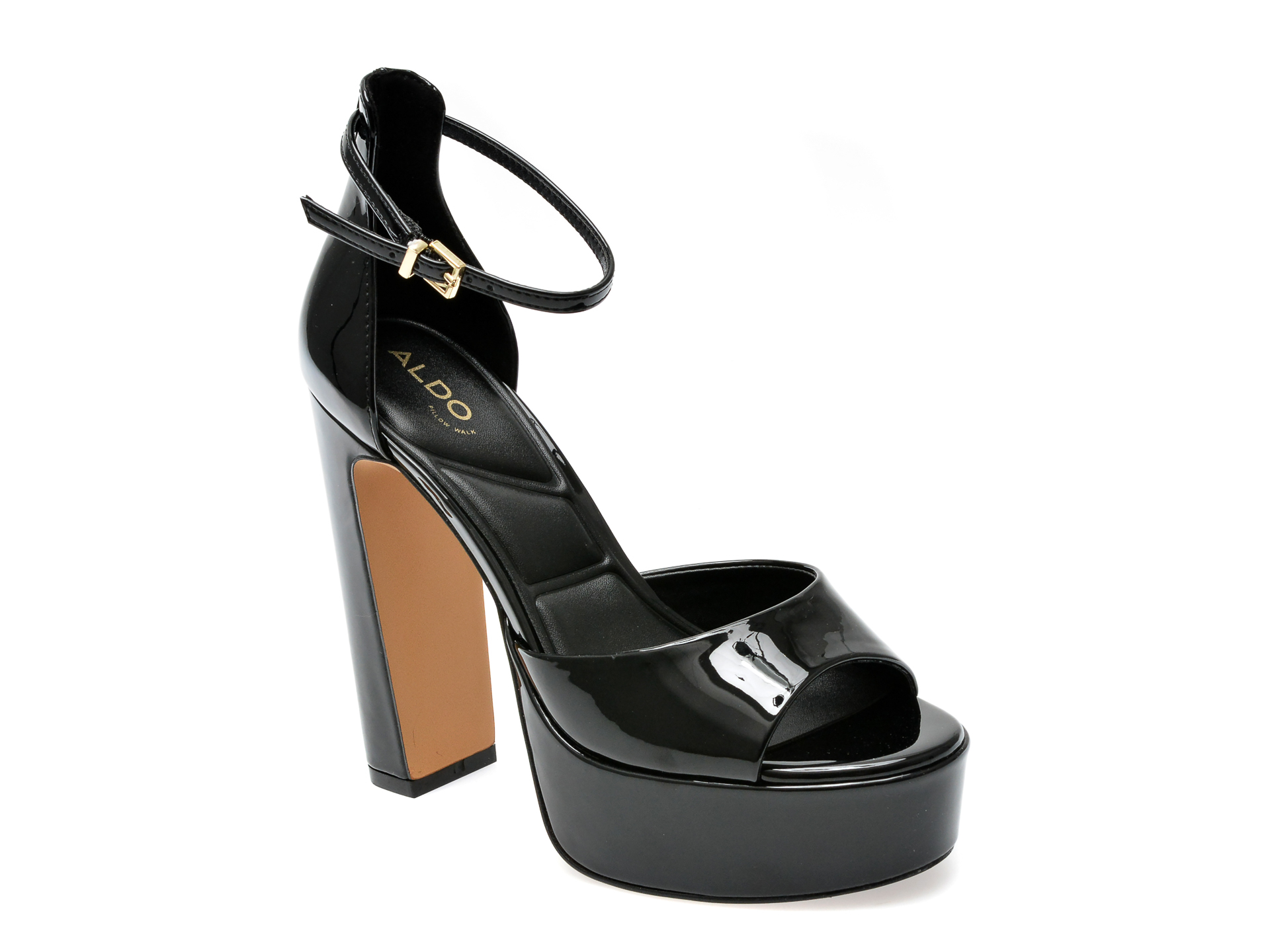 Sandale ALDO negre, NISSA001, din piele ecologica /femei/sandale imagine noua