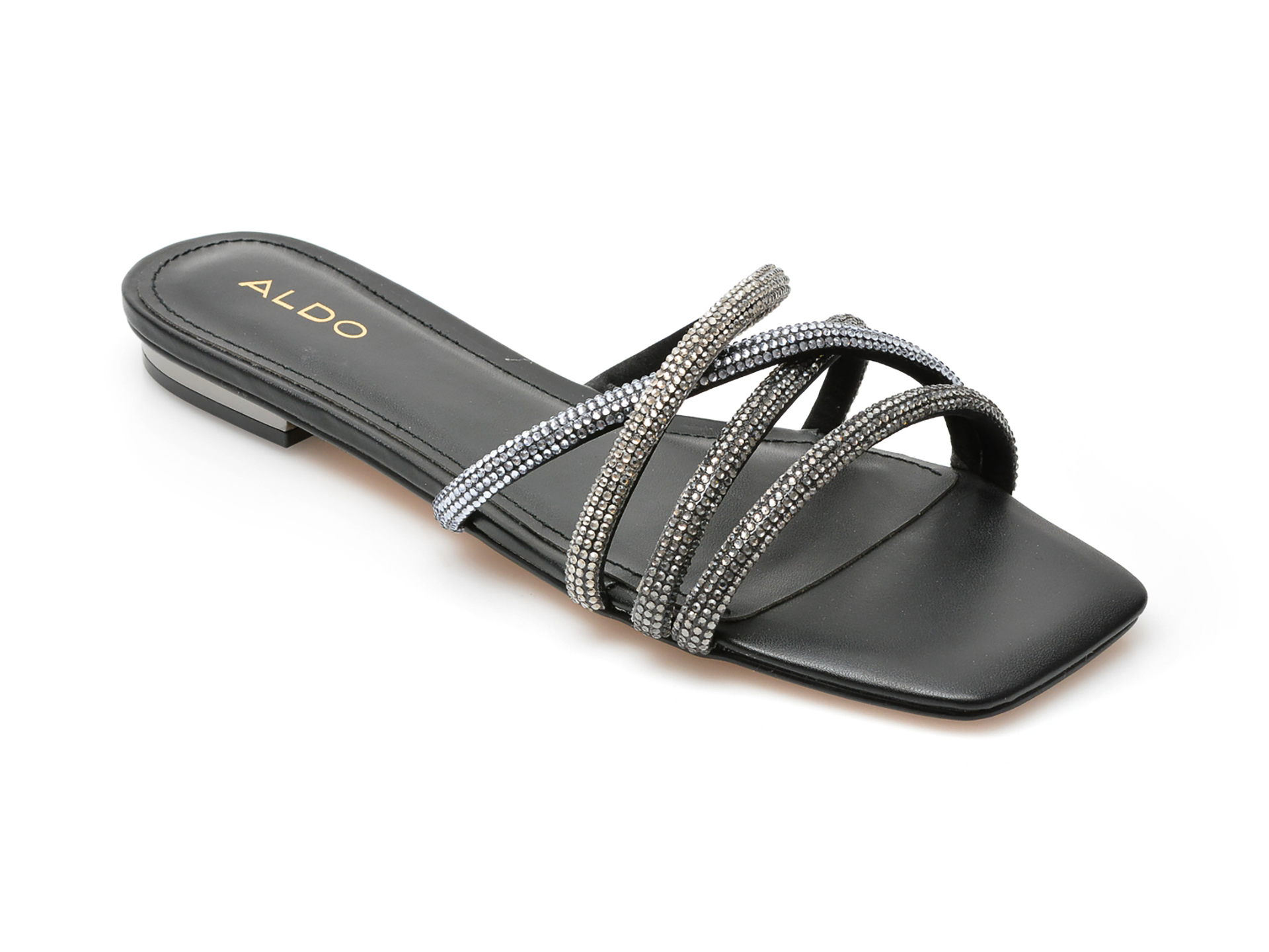 Sandale ALDO negre, ROSSIE001, din material textil