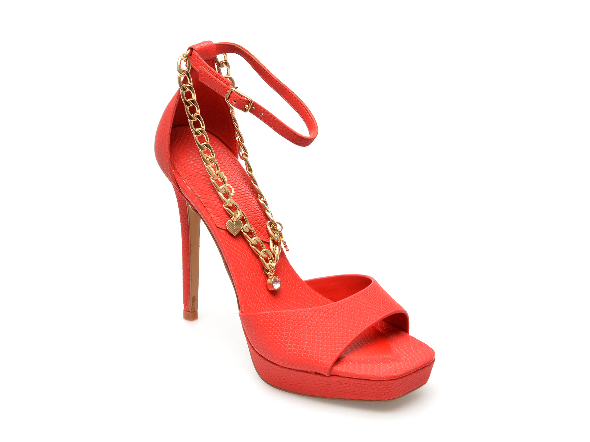 Sandale ALDO rosii, PRISILLA640, din piele ecologica /femei/sandale