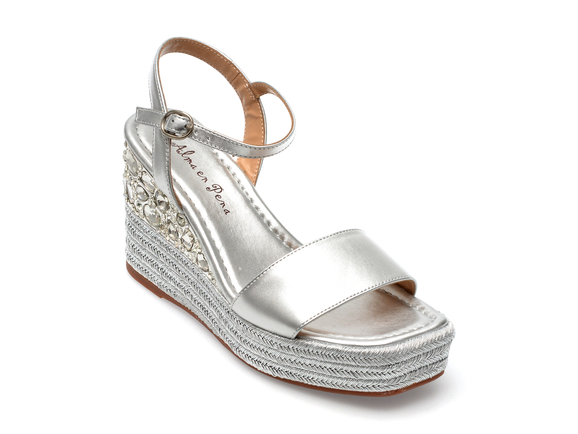 Sandale ALMA EN PENA argintii, 496, din piele naturala /femei/sandale imagine super redus 2022