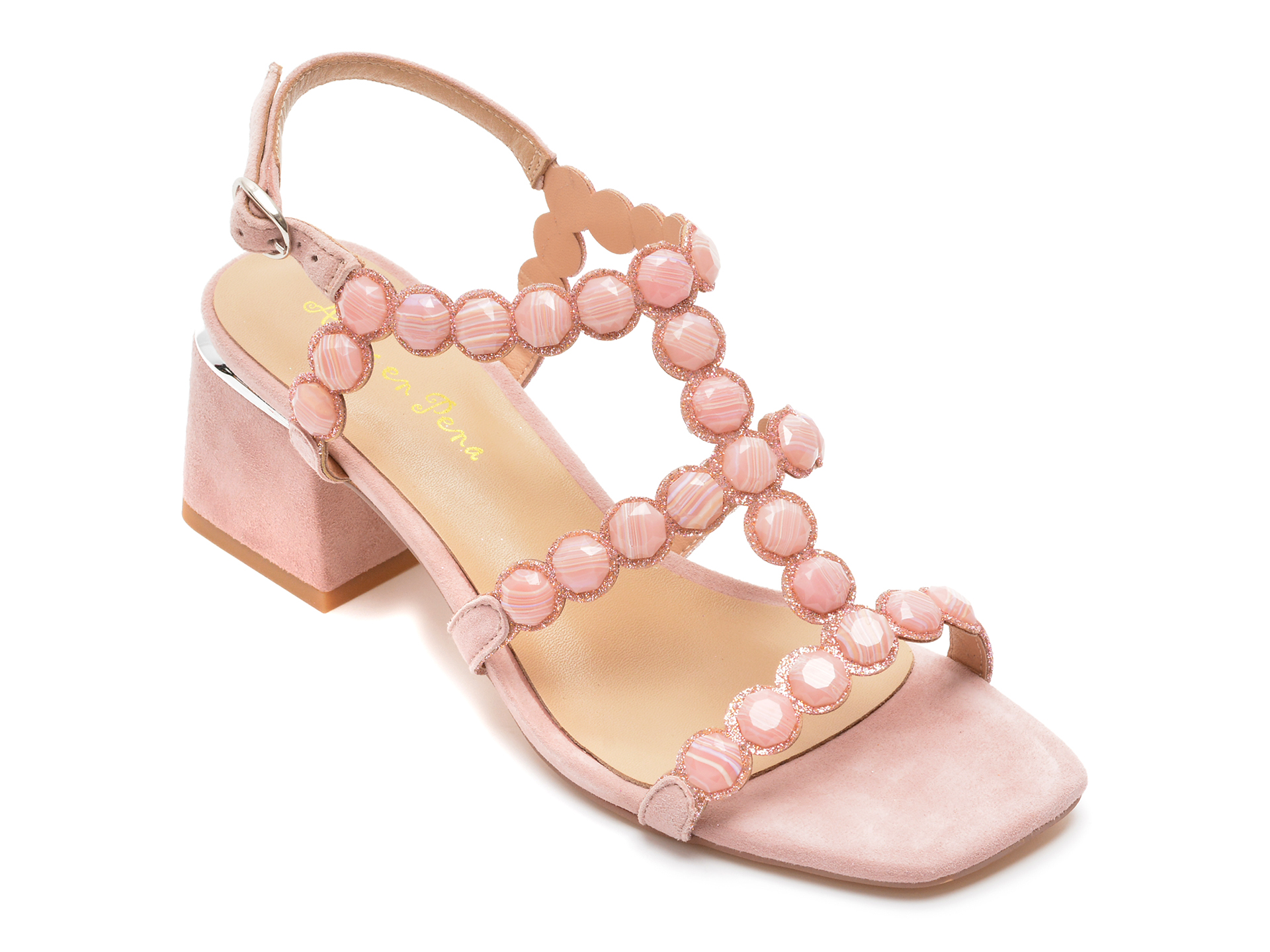 Sandale ALMA EN PENA roz, 374, din piele intoarsa /femei/sandale imagine noua