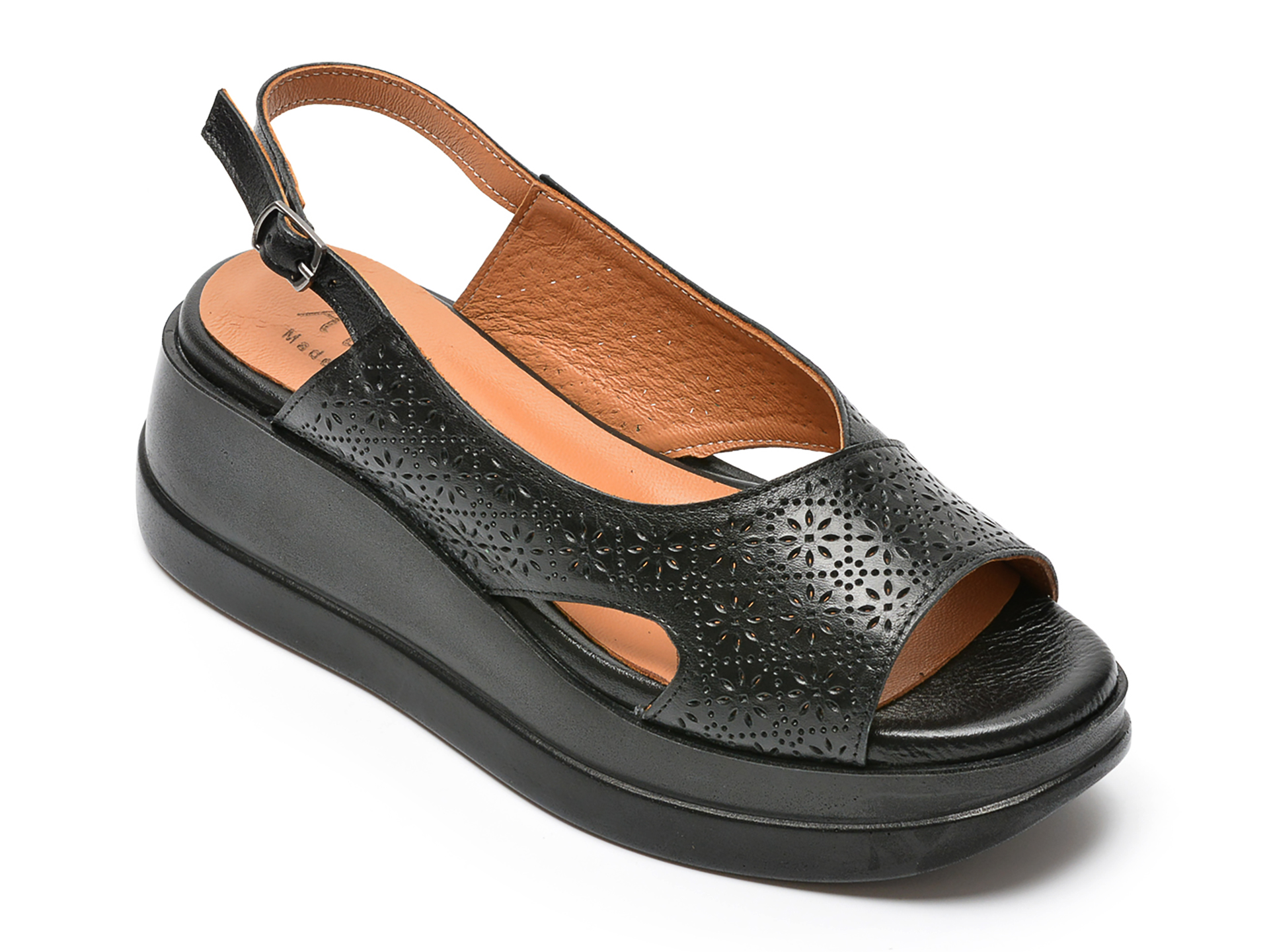 Sandale ALTURA negre, 20405, din piele naturala /femei/sandale imagine noua