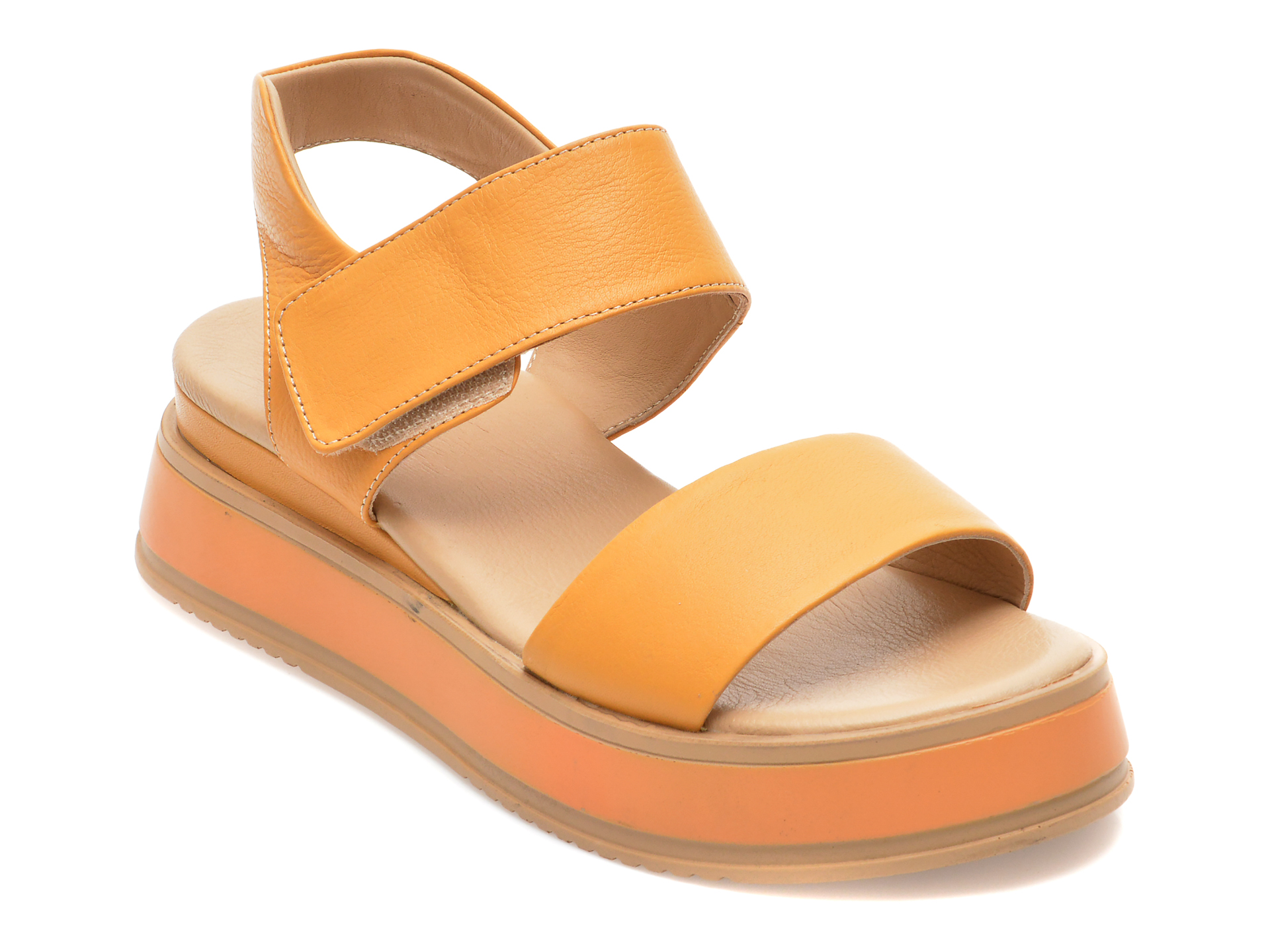 Sandale AQUAMARINE portocalii, 30111, din piele naturala /femei/sandale imagine noua