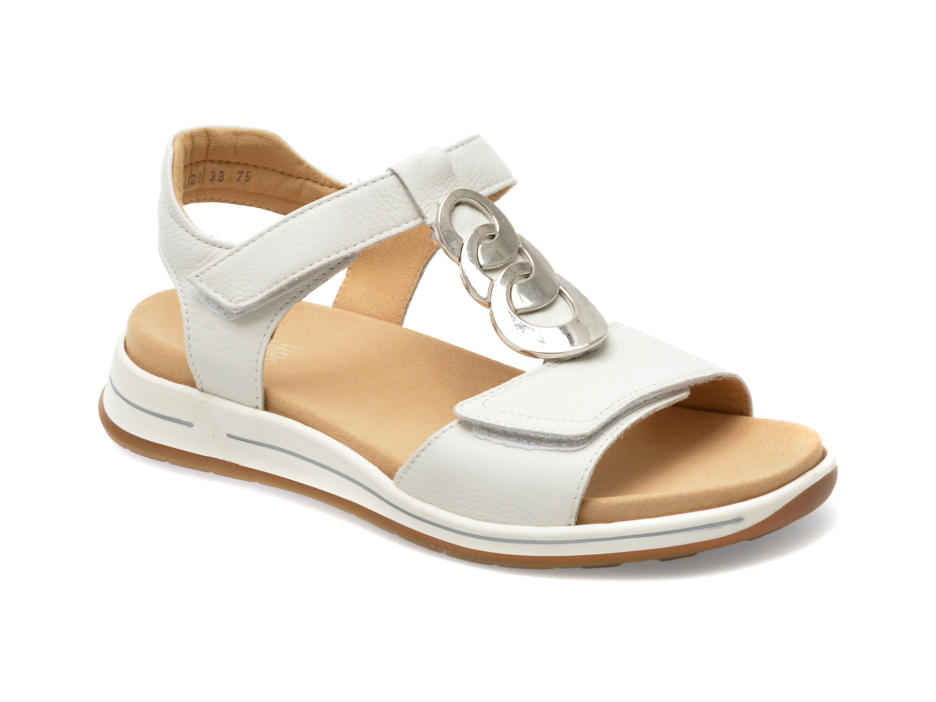 Sandale ARA albe, 34826, din piele naturala /femei/sandale imagine super redus 2022