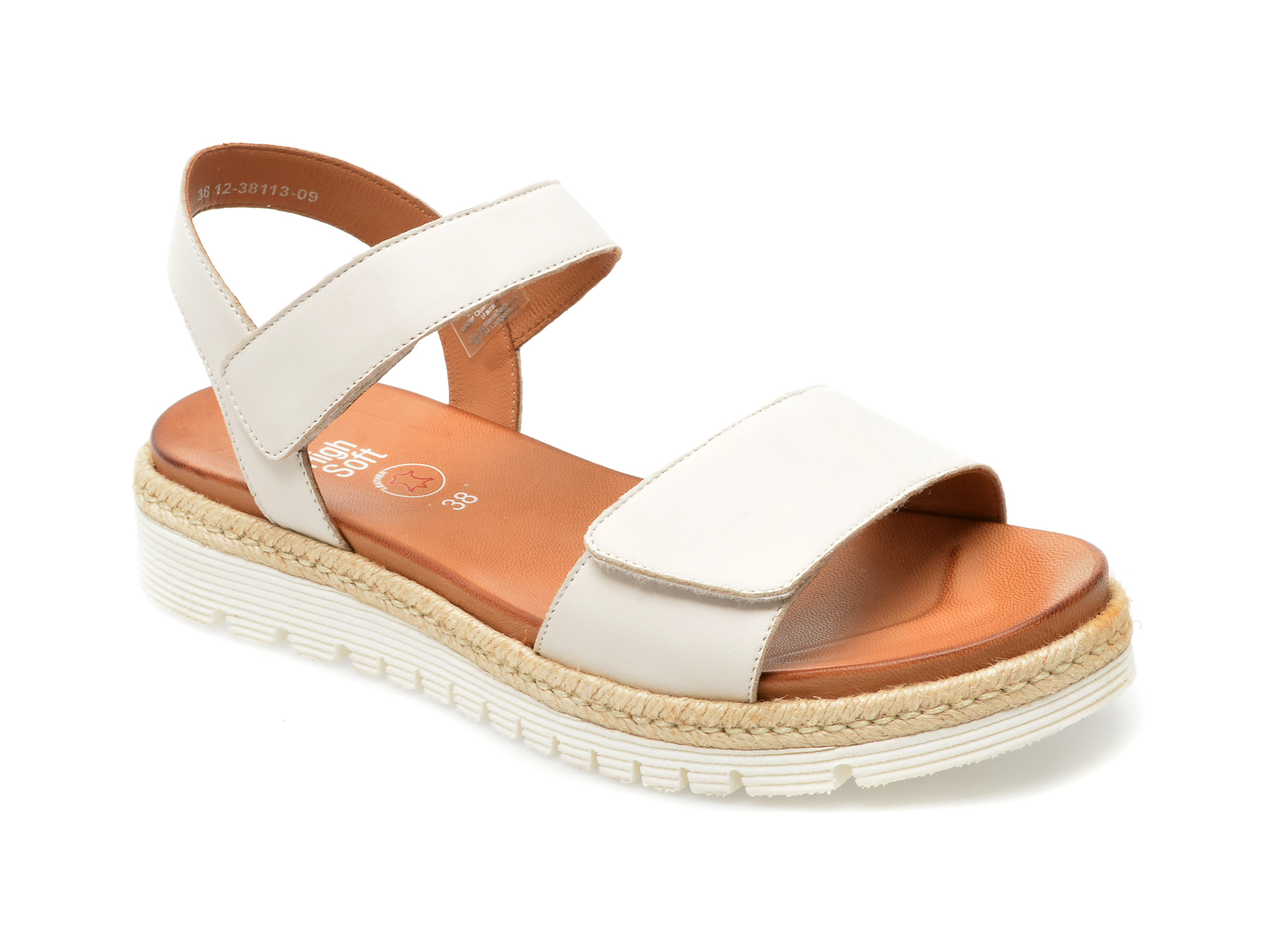 Sandale ARA albe, 38113, din piele naturala /femei/sandale