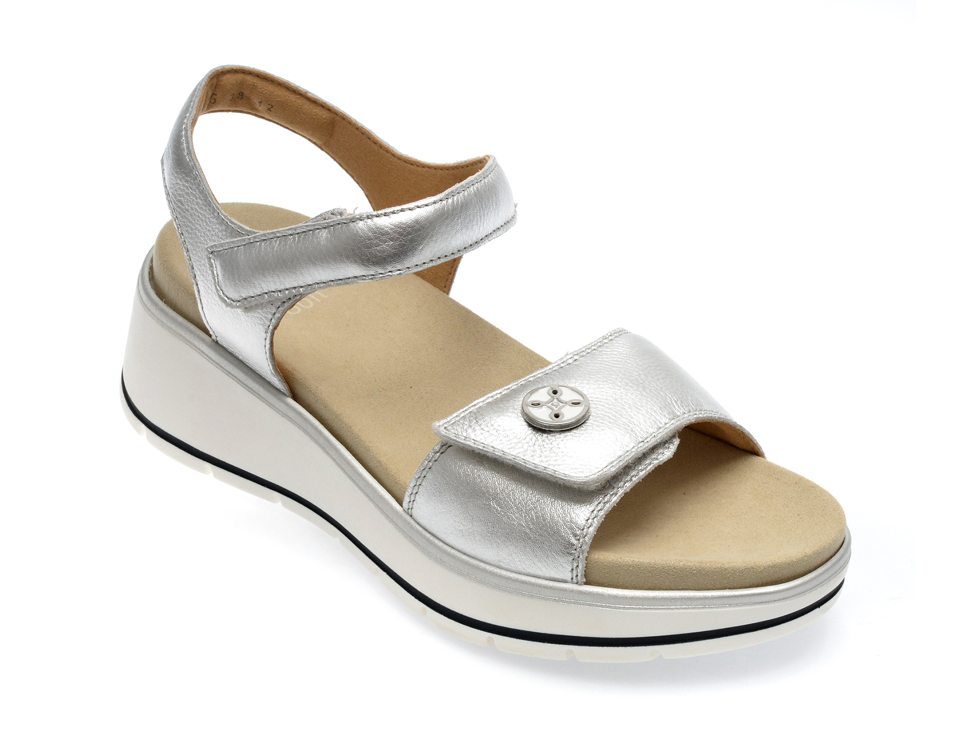 Sandale ARA argintii, 42405, din piele naturala /femei/sandale